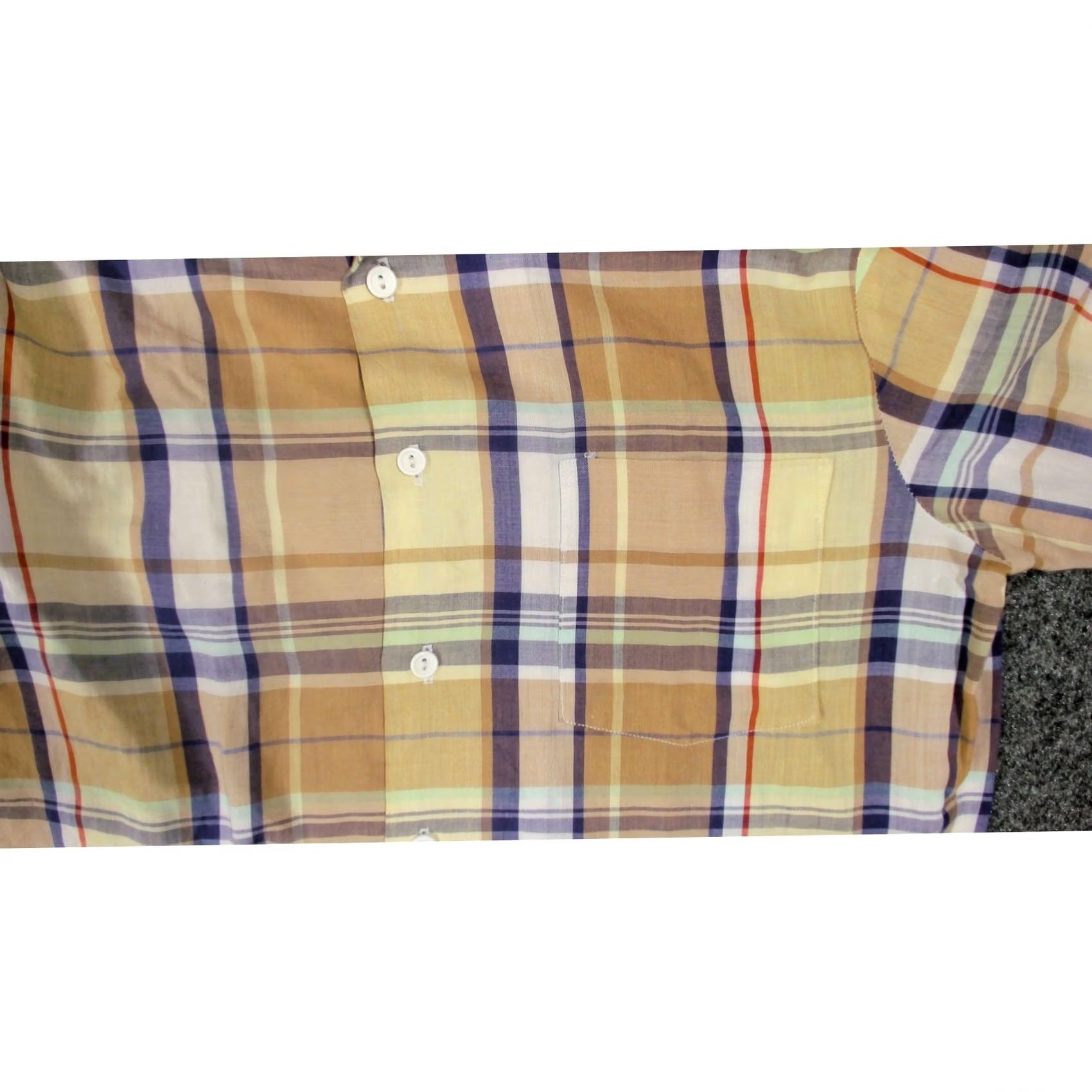 Vintage Vintage California Plus Camp Collar Shirt Mens M Oversized Boxy Plaid 70s Short Sleeve Cotton Polyester Beige Pattern Casual Retro 70s Mens Size US M / EU 48-50 / 2 - 7 Thumbnail