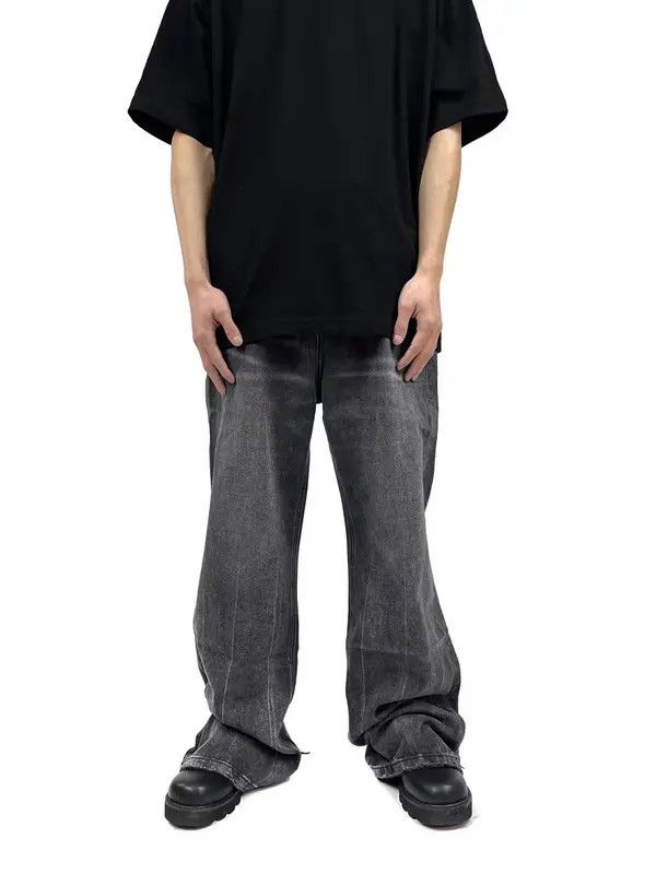 Jean Washed and distressed Y2K leg ripped micro flare jeans Size US 30 / EU 46 - 2 Thumbnail