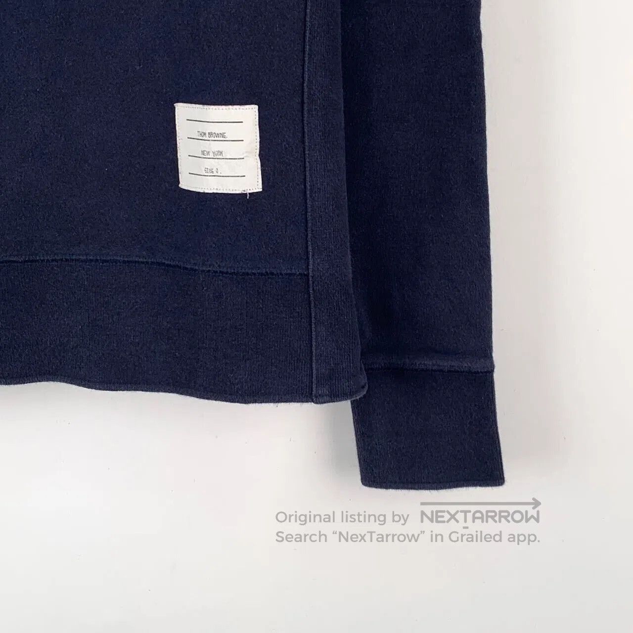 Thom Browne Thom Browne Navy classic four-stripe cotton crew neck long Size US XS / EU 42 / 0 - 4 Thumbnail