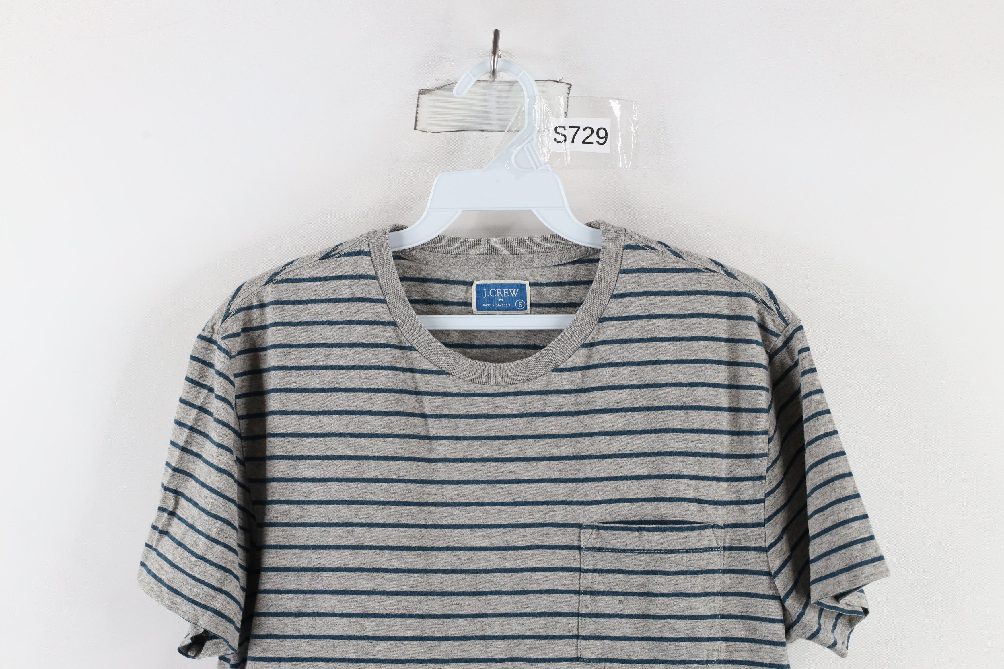 J.Crew × Vintage J Crew Fit Striped Short Sleeve Pocket T-Shirt Heather Gray Size US S / EU 44-46 / 1 - 2 Thumbnail