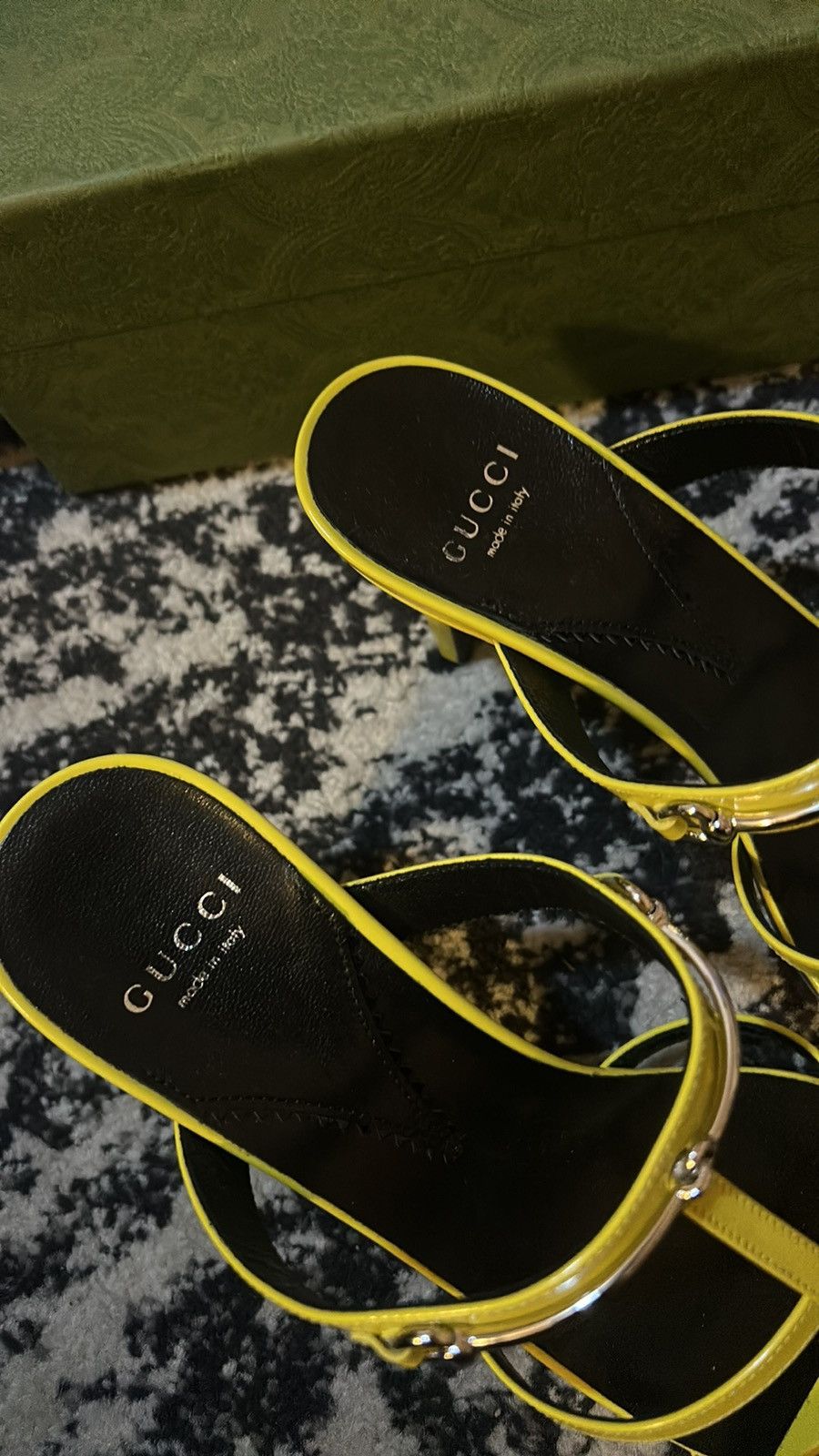Gucci Gucci Slim Horsebit Slide Leather Sandal Acid Lime size 39 Size US 9 / IT 39 - 7 Thumbnail