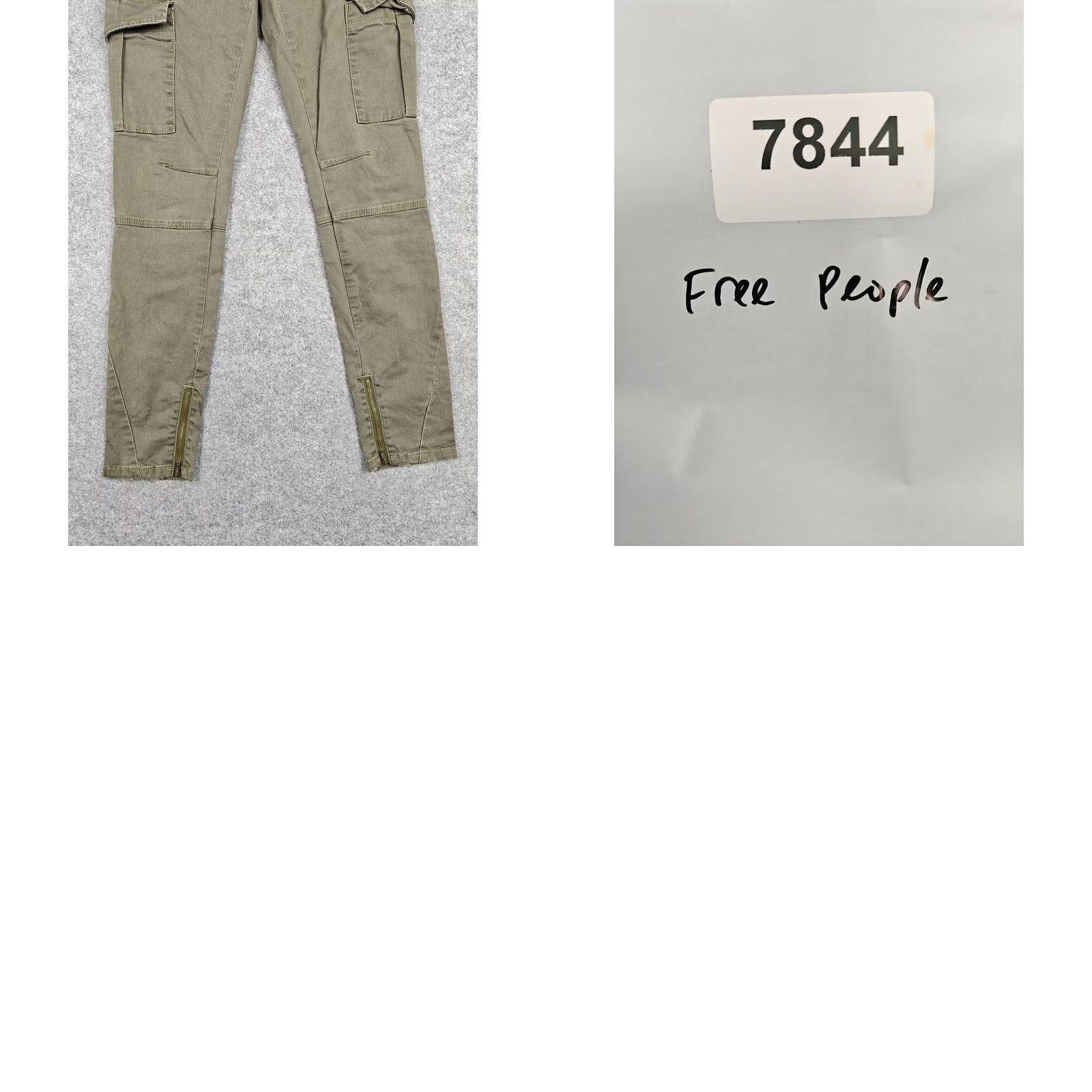 Free People Free People Pants Womens 27 Green Cargo Skinny Twill Stretch Ankle Zip Pockets Size 27" / US 4 / IT 40 - 8 Thumbnail
