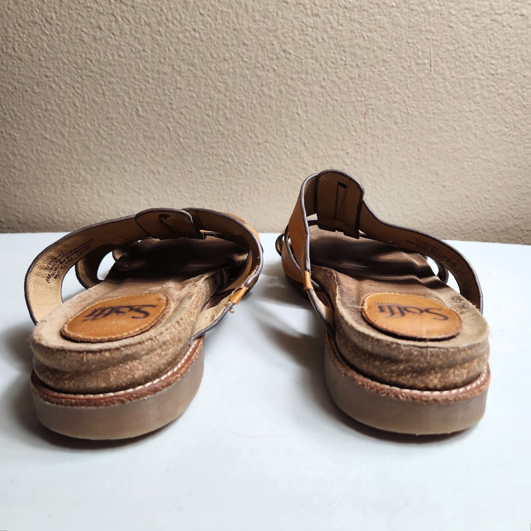 Vintage Sofft Sandals |8| Womens Luggage Tan Balin Leather Slides Size US 8 / IT 38 - 5 Thumbnail
