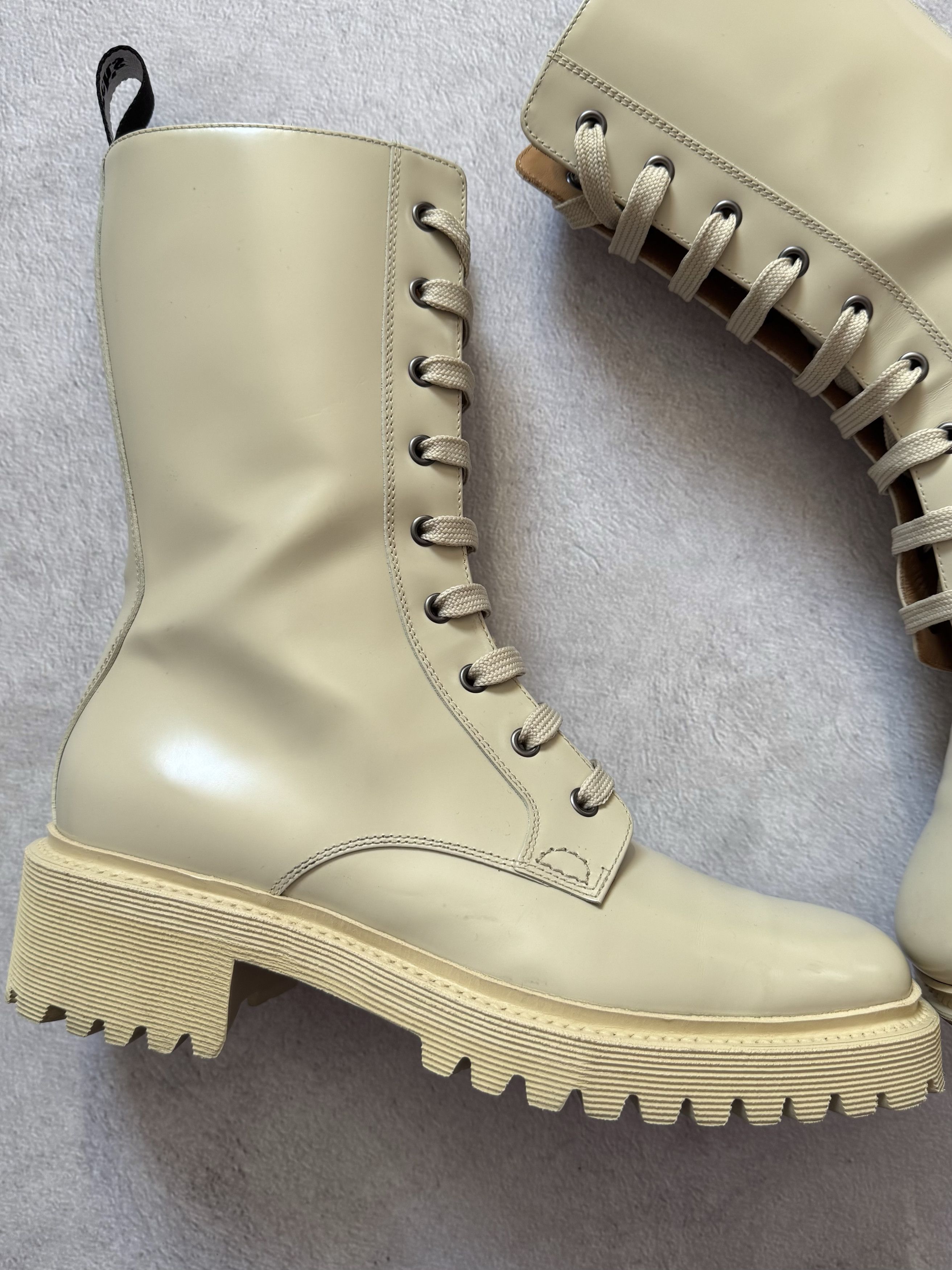 Church's Church's Gwyneth Leather Ankle Combat Boots Beige Size US 10 / IT 40 - 4 Thumbnail