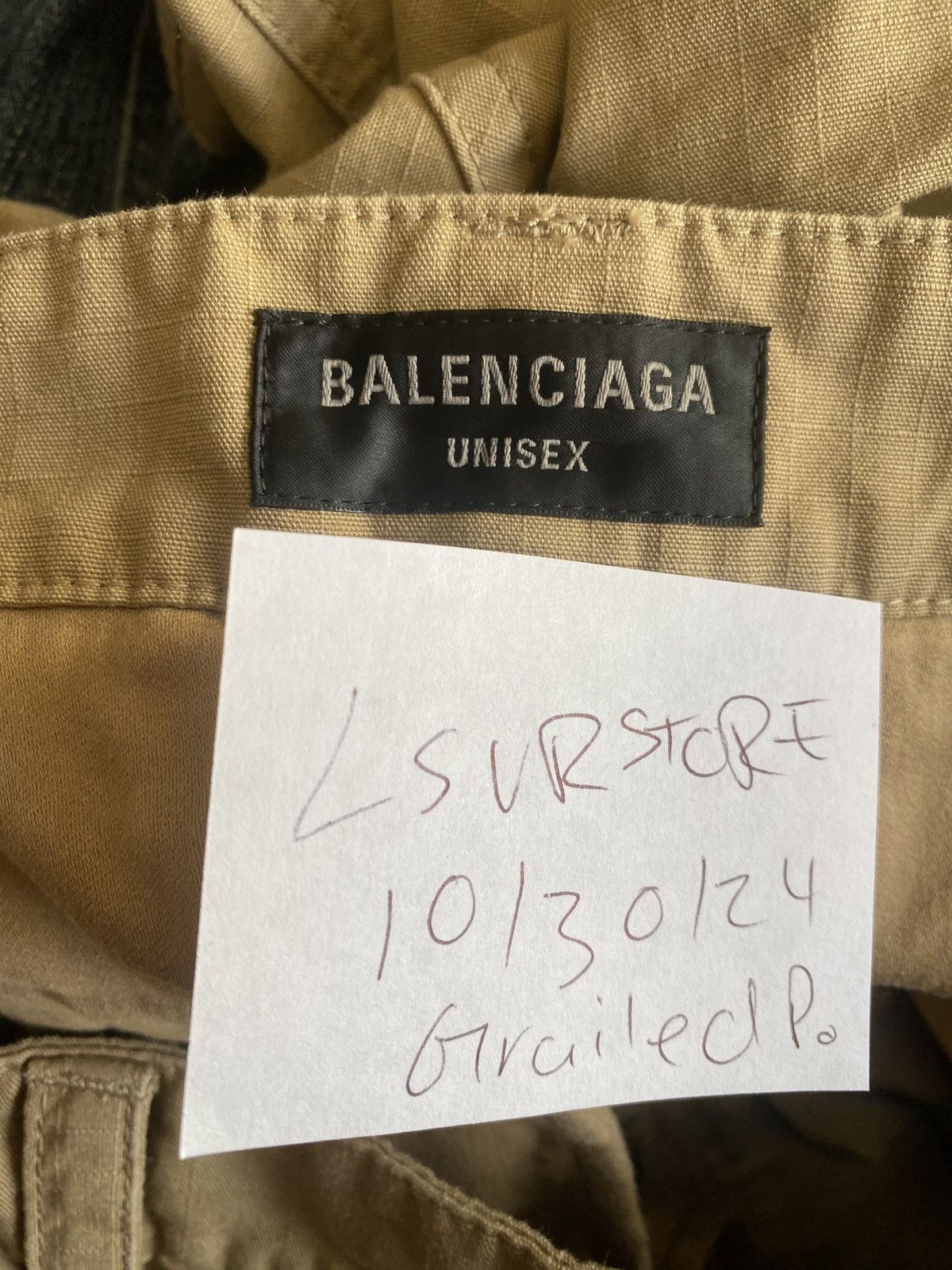 Balenciaga Balenciaga Patch Cotton Wide Cargo Pants Beige Blue Small Size US 30 / EU 46 - 4 Thumbnail