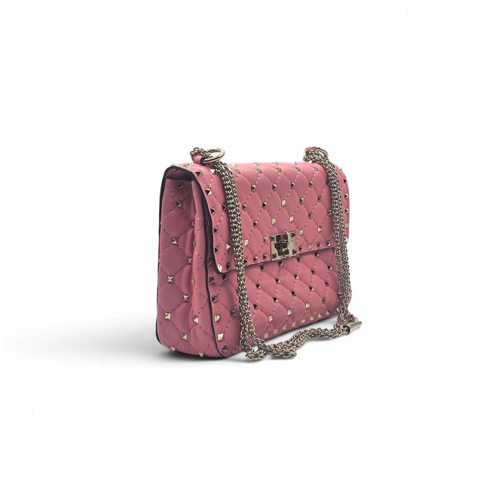 Valentino Rockstud Spike Medium Pink Leather Shoulder Bag NWOT $3500 Size ONE SIZE - 2 Thumbnail