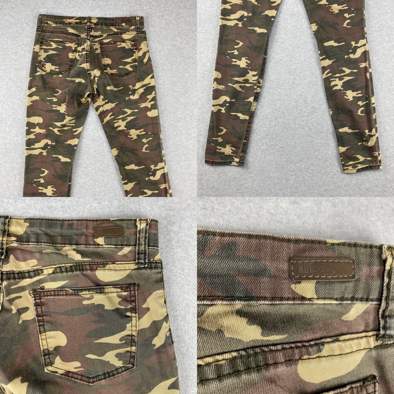 Vintage KUT from the Kloth Mia Toothpick Skinny Jeans Size 4 Womens Camouflage Ankle Stretch Denim 30in Inseam Size 27" / US 4 / IT 40 - 9 Thumbnail
