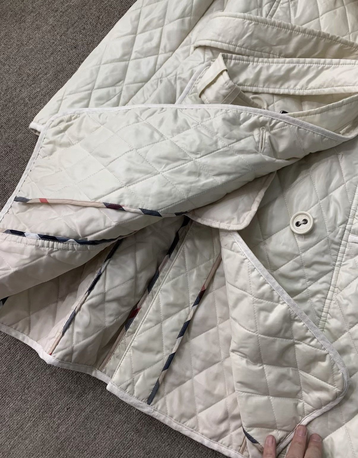 Burberry BURBERRY Limited Edition Beige Argyle Cotton Jacket Size M / US 6-8 / IT 42-44 - 6 Thumbnail