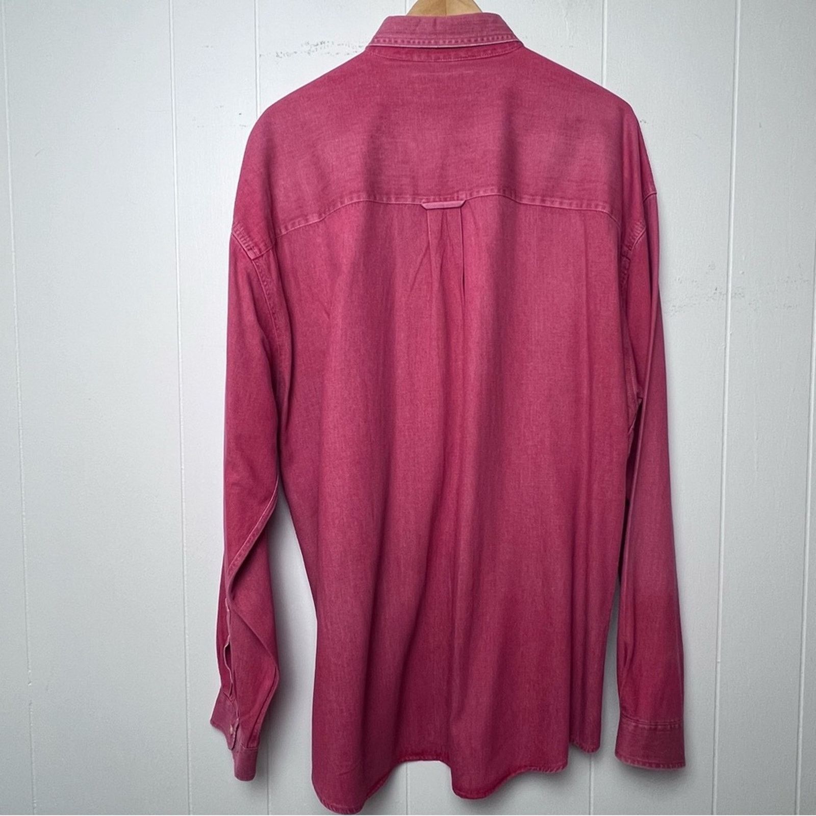 Structure Vintage Structure Red Wash Long Sleeve Shirt Men Size Large Size US L / EU 52-54 / 3 - 16 Thumbnail
