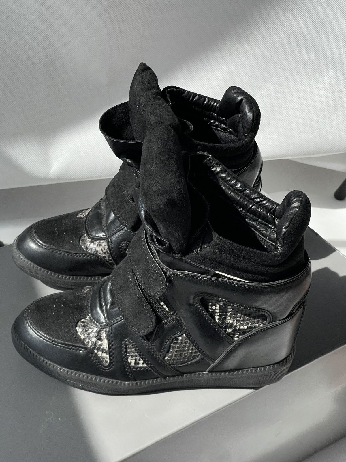 Japanese Brand Y2K Isabel Marant Style Sneakers Black Platform Avant-Garde Size US 7 / IT 37 - 11 Thumbnail