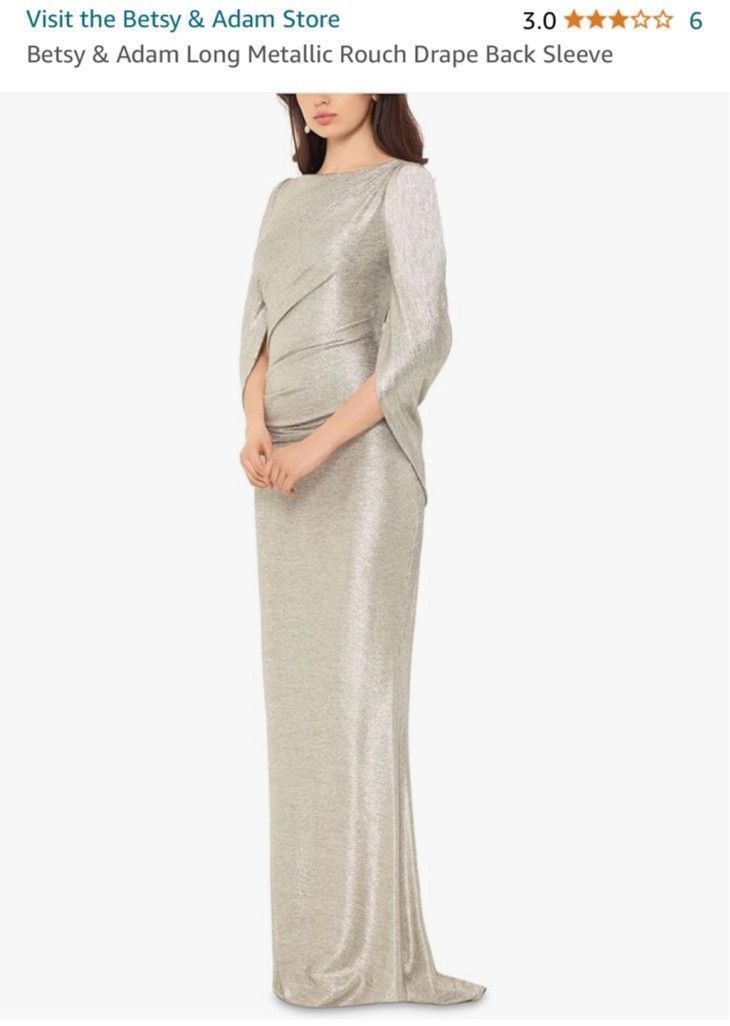 Betsey Johnson Women's Betsy & Adam Silver Long Dress Size 10 Size L / US 10 / IT 46 - 3 Thumbnail