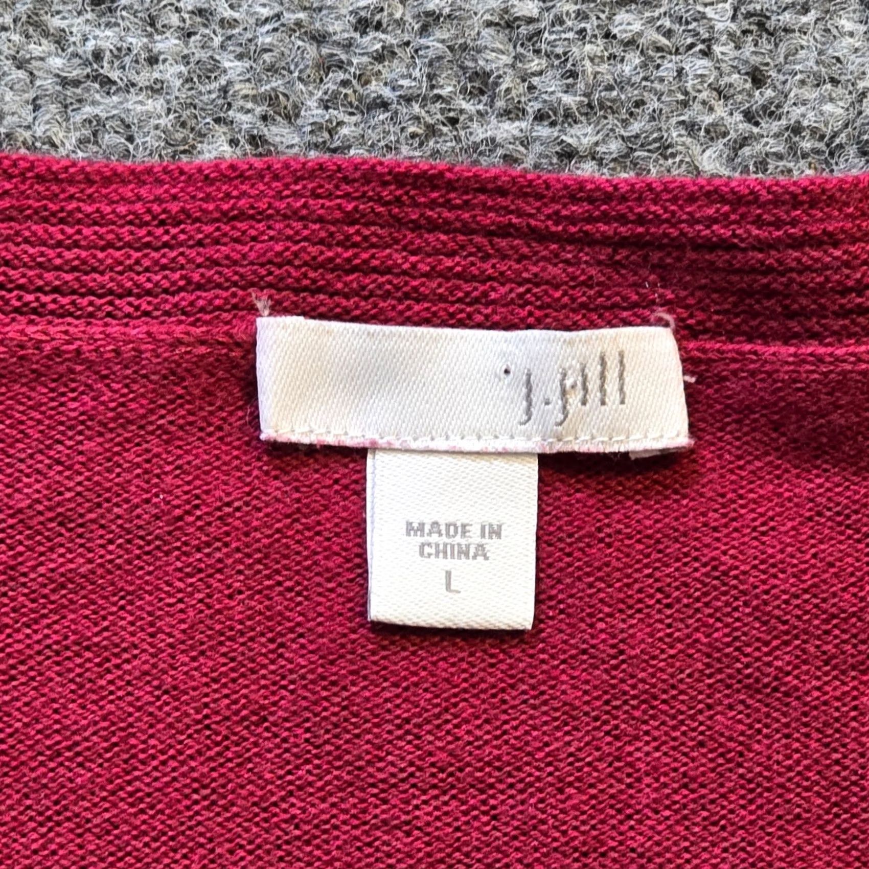J. Jill J Jill Sweater Womens Large Red Round Neck Knit Tunic Long Sleeve Casual Size L / US 10 / IT 46 - 3 Thumbnail