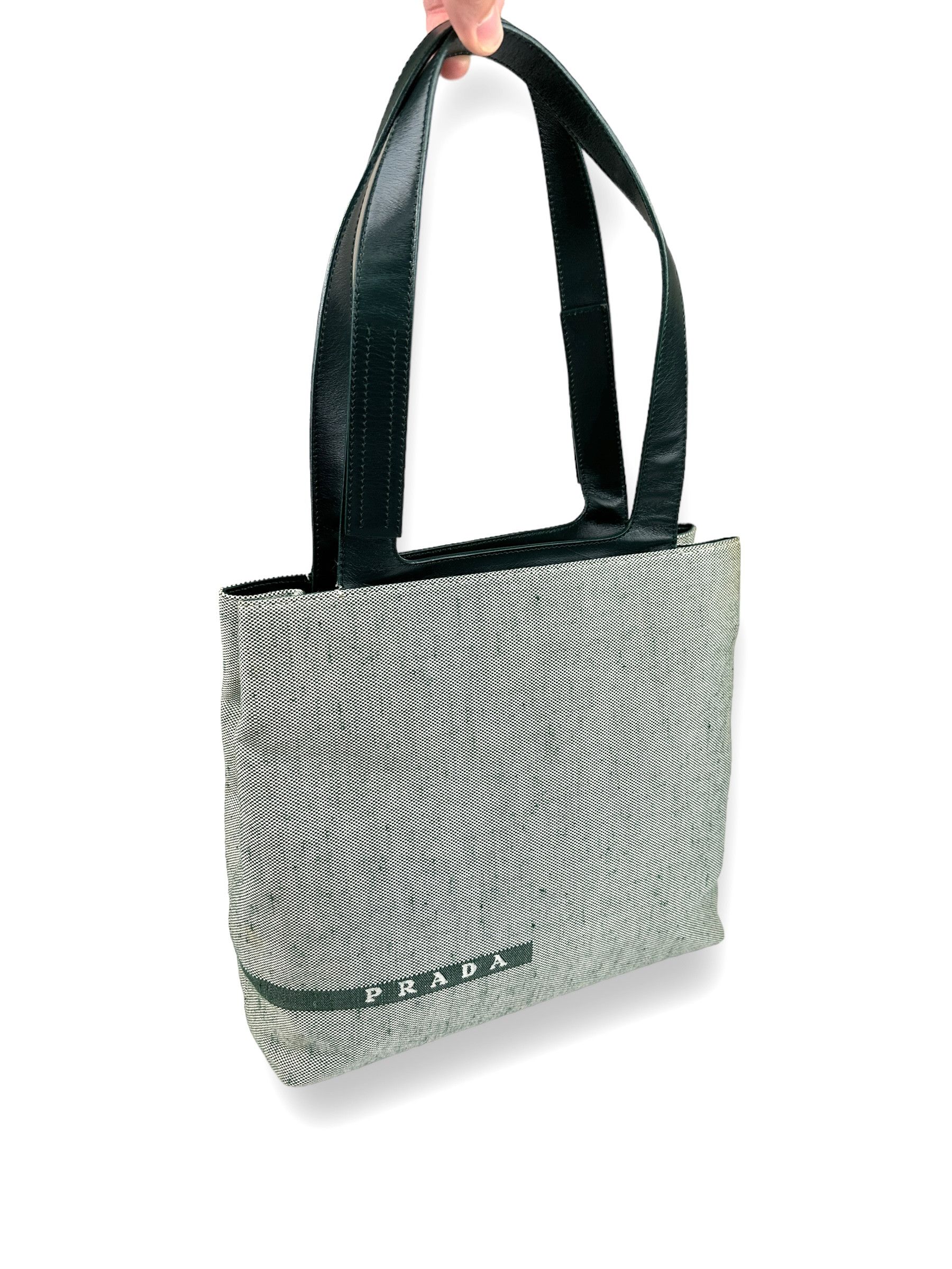 Ss1999 Prada Sport Green Logo Tote Bag in Grey, Men's