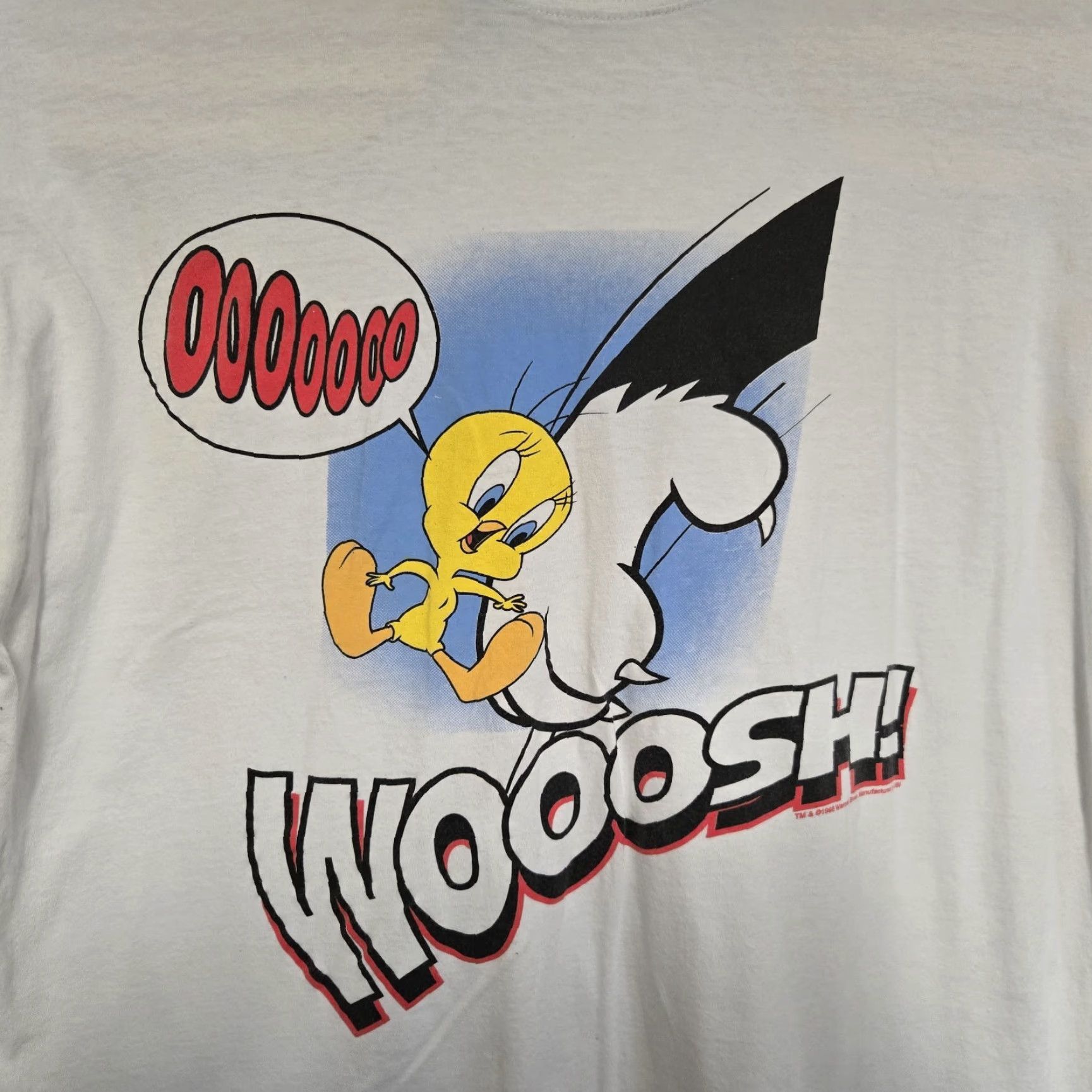 Vintage VINTAGE 1996 Tweety Bird & Sylvester Looney Tunes Cartoon T-Shirt XL Men Short Sleeve White Regular Size Size US XL / EU 56 / 4 - 4 Thumbnail