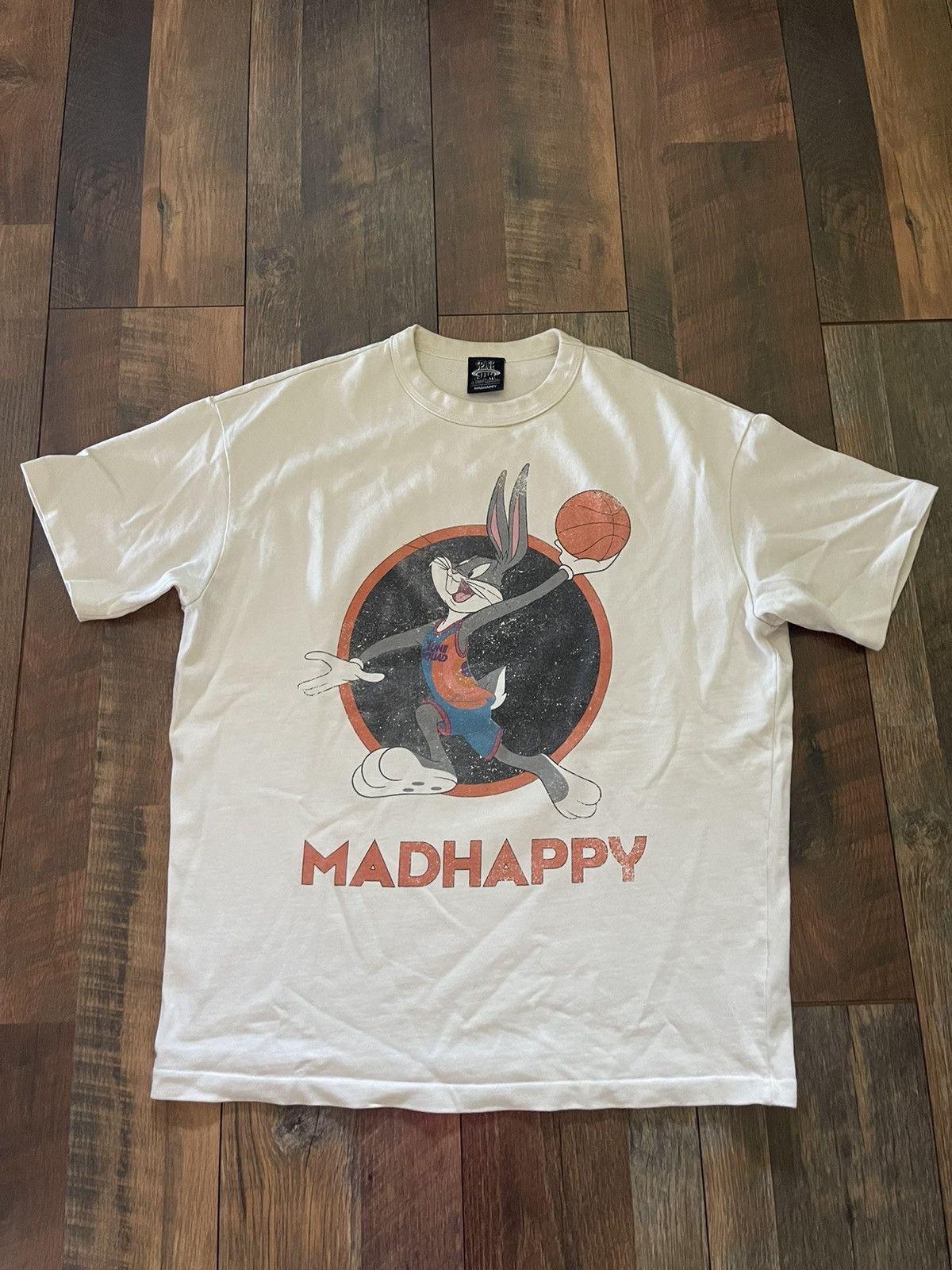 image of Madhappy Space Jam Vintage Bugs Bunny Tee in Beige, Men's (Size Small)