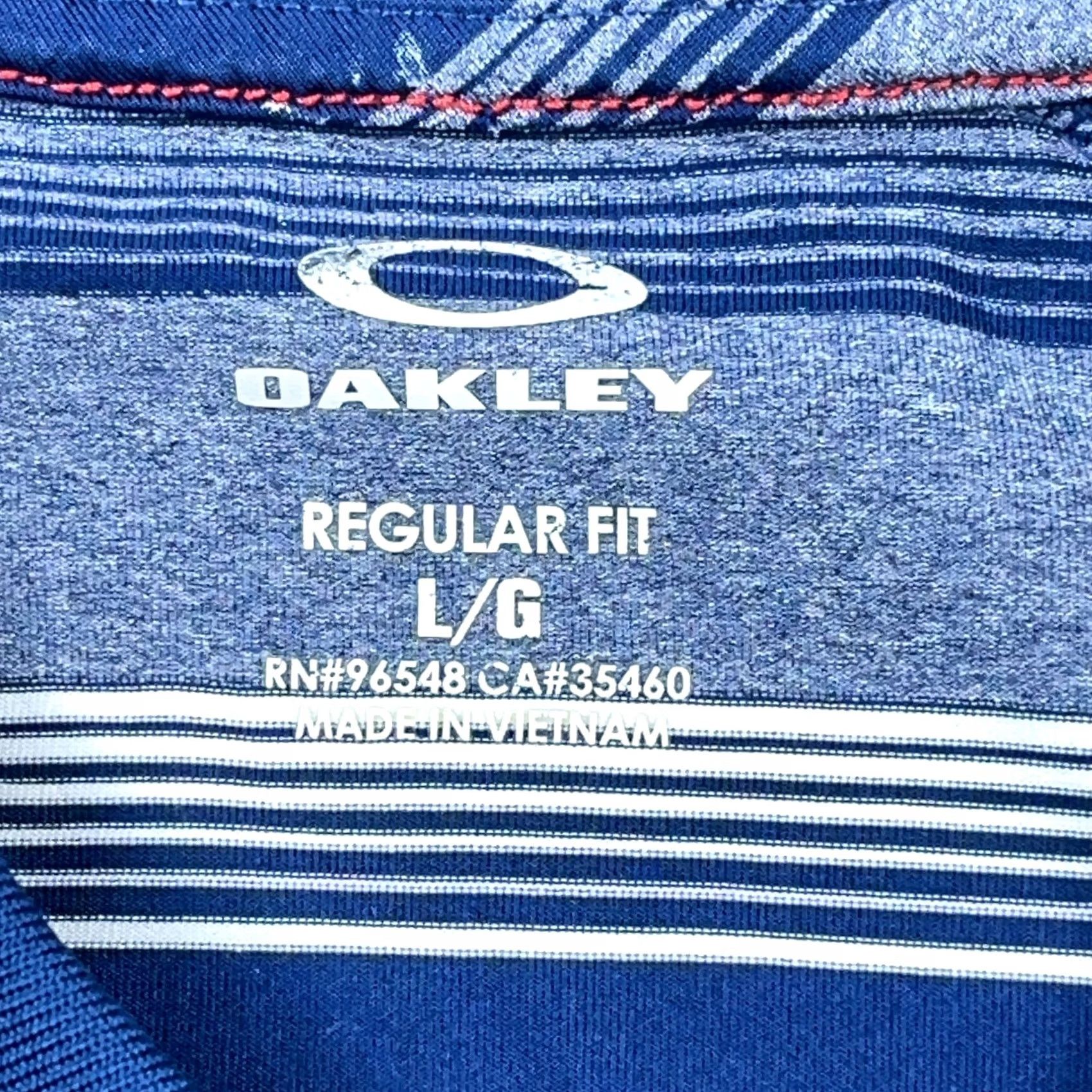 Oakley Oakley Polo Shirt Men L Blue Striped Regular Fit Performance Dry Wicking Size US L / EU 52-54 / 3 - 5 Thumbnail