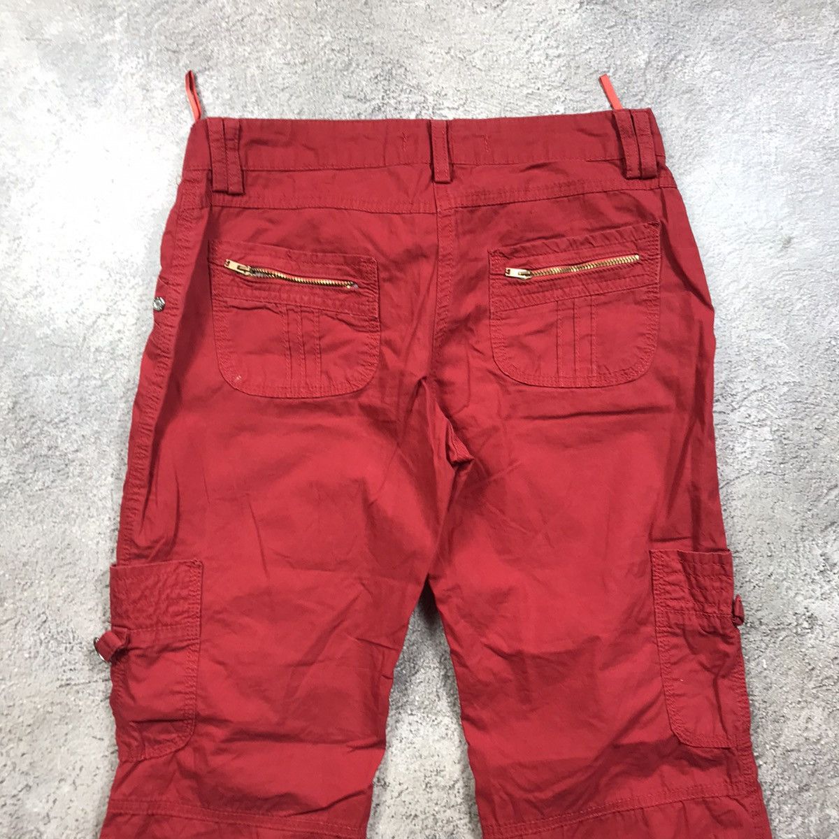 Japanese Brand vintage cargo pants flared low rise japan casual y2k 90s Size 29" - 5 Thumbnail