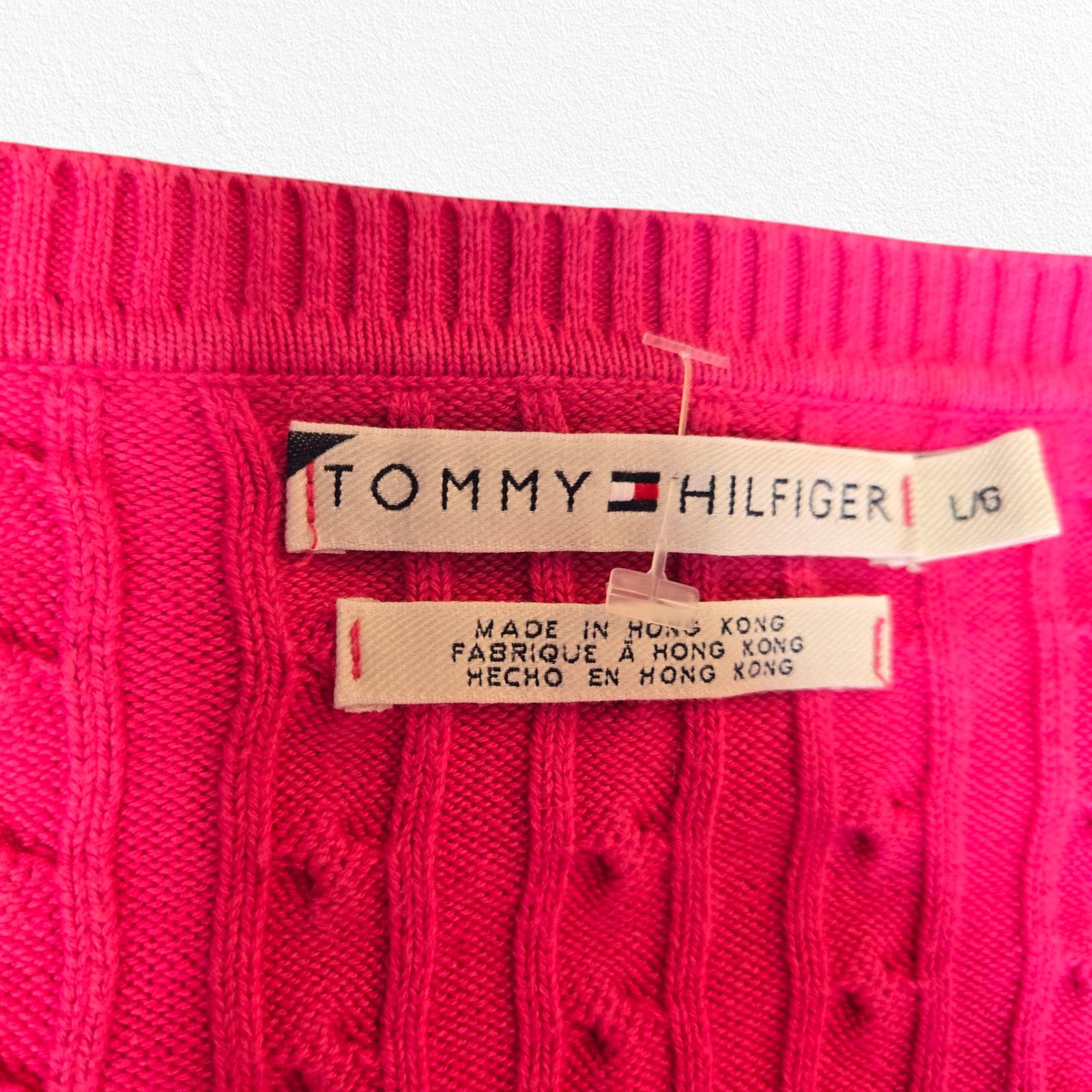 Tommy Hilfiger Y2K Tommy Hilfiger Hot Pink Cable Knit Sweater Size Large Size L / US 10 / IT 46 - 4 Thumbnail
