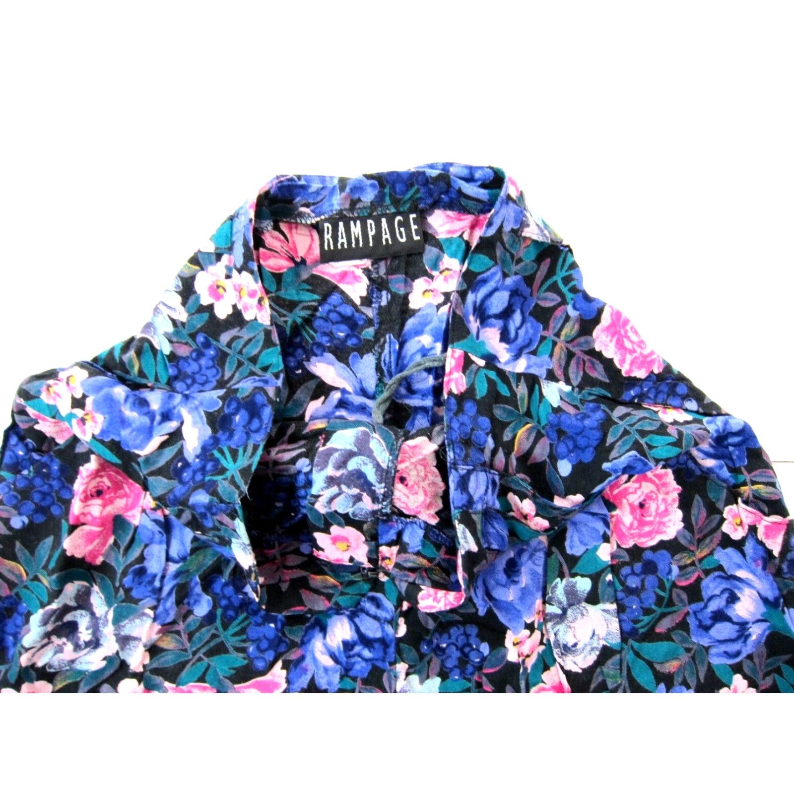 Vintage Vtg Rampage Rayon Floral High Rise Bermuda Short Women 8 Pink White Purple Pocket 44" hip 31" waist 14" rise Womens Size 30" / US 8 / IT 44 - 6 Thumbnail