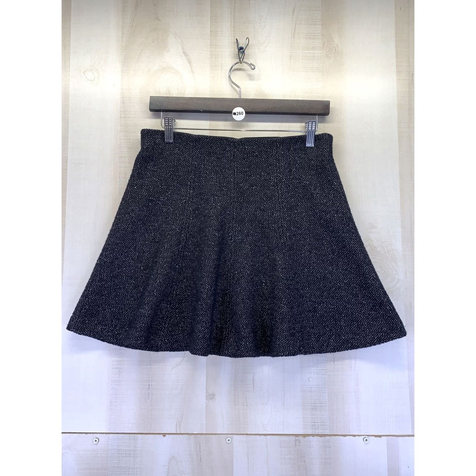 Loft VINTAGE Loft Heather Black Tweed Woven Pull On Skirt Womens Petite Small-10260 Size 28" / US 6 / IT 42 - 2 Thumbnail