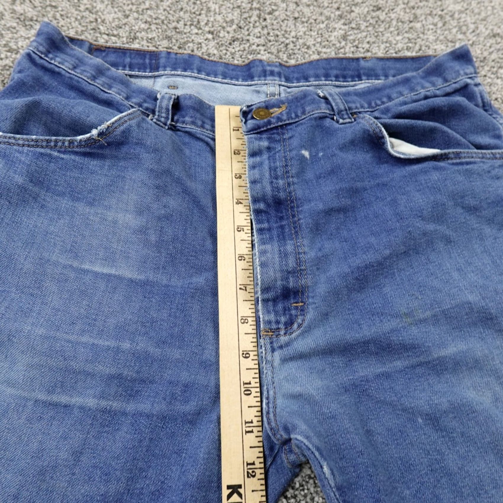 Wrangler Wrangler Jeans Mens 36X30 Dark Blue Denim Western Cowboy Rodeo Fade Grunge Jeans Mens Regular 36 Blue 5-Pocket Wrangler Mens Jeans Size US 36 / EU 52 - 4 Thumbnail