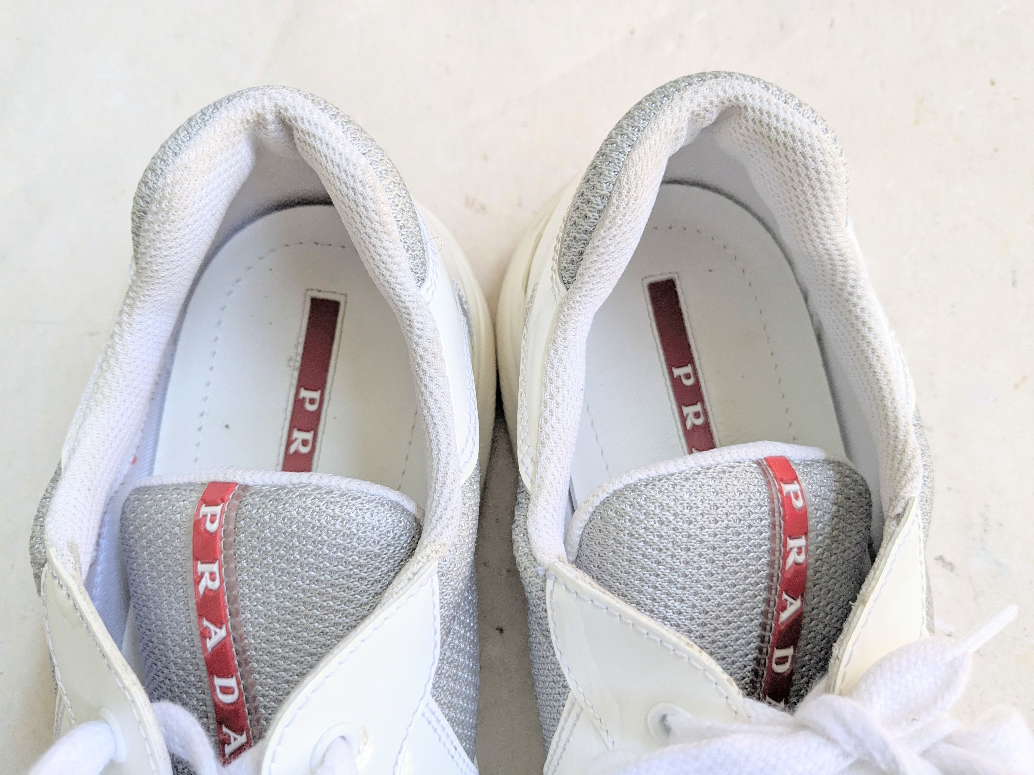Prada Prada America's Cup White 8 Low Silver Patent Leather Size US 8 / EU 41 - 11 Thumbnail