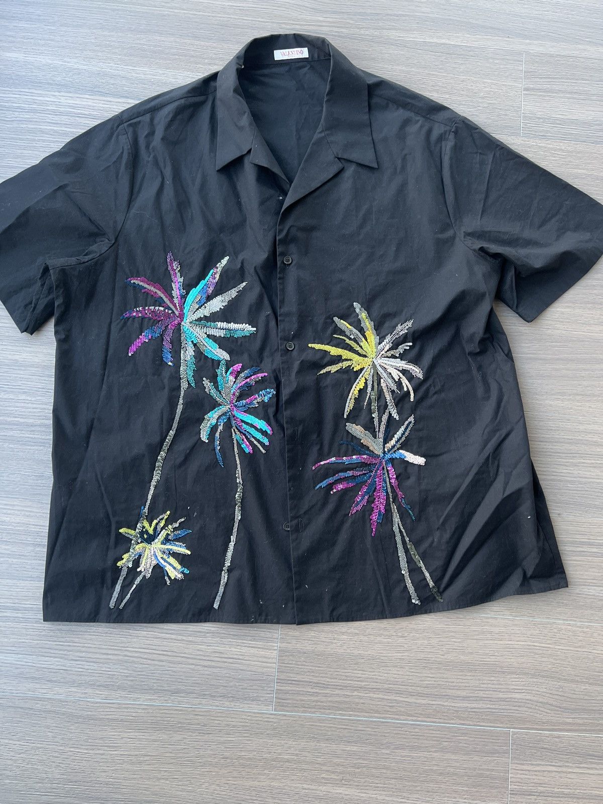 Valentino VALENTINO Sequin Palm Beaded Shirt Size US L / EU 52-54 / 3 - 3 Thumbnail