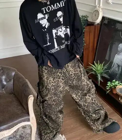 Japanese Brand × Vintage Leopard print paratrooper pleated cargo wide-leg pants Size US 32 / EU 48 - 4 Thumbnail