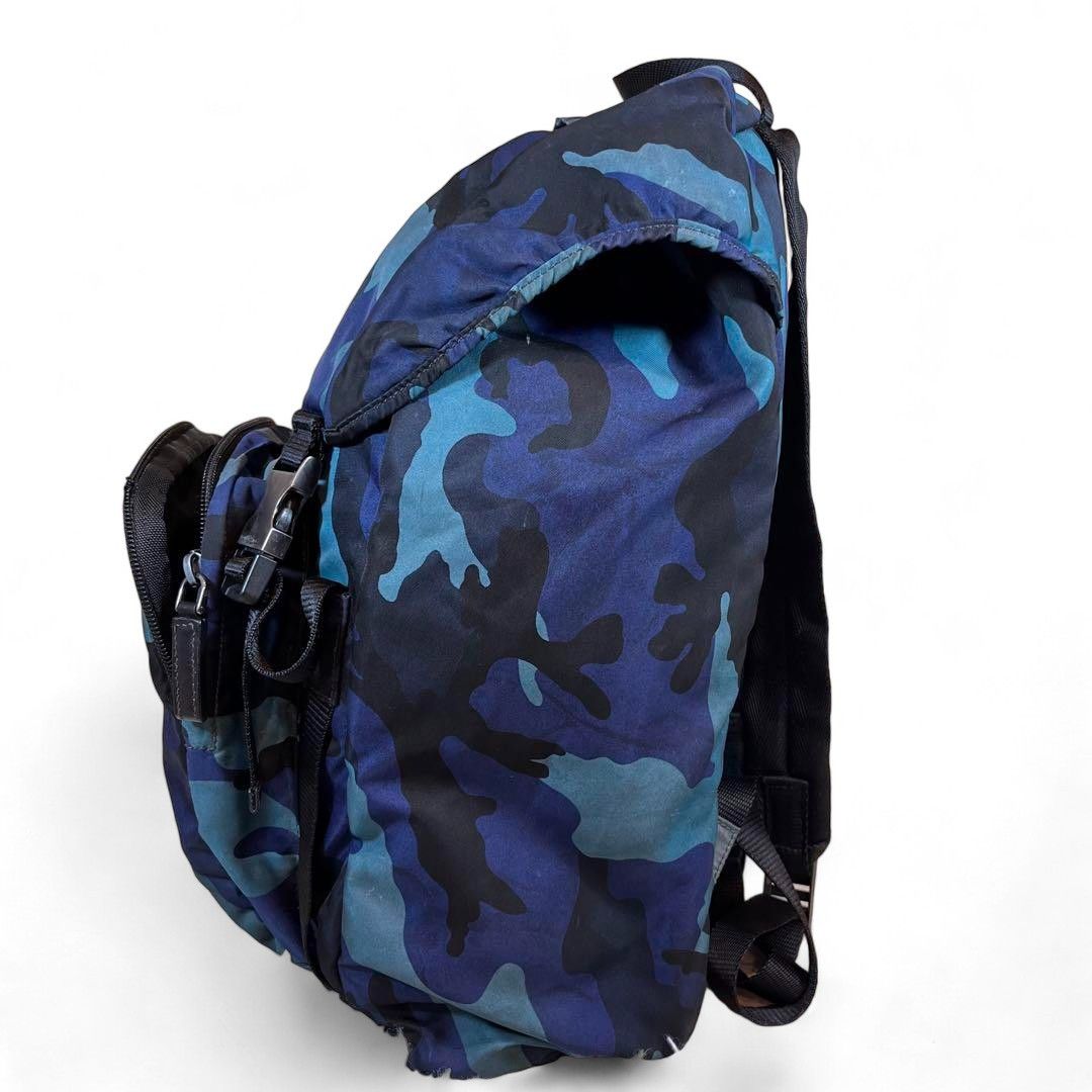 Prada Prada - Camo Backpack Rucksack Blue Navy Nylon Triangle Logo Size ONE SIZE - 4 Thumbnail