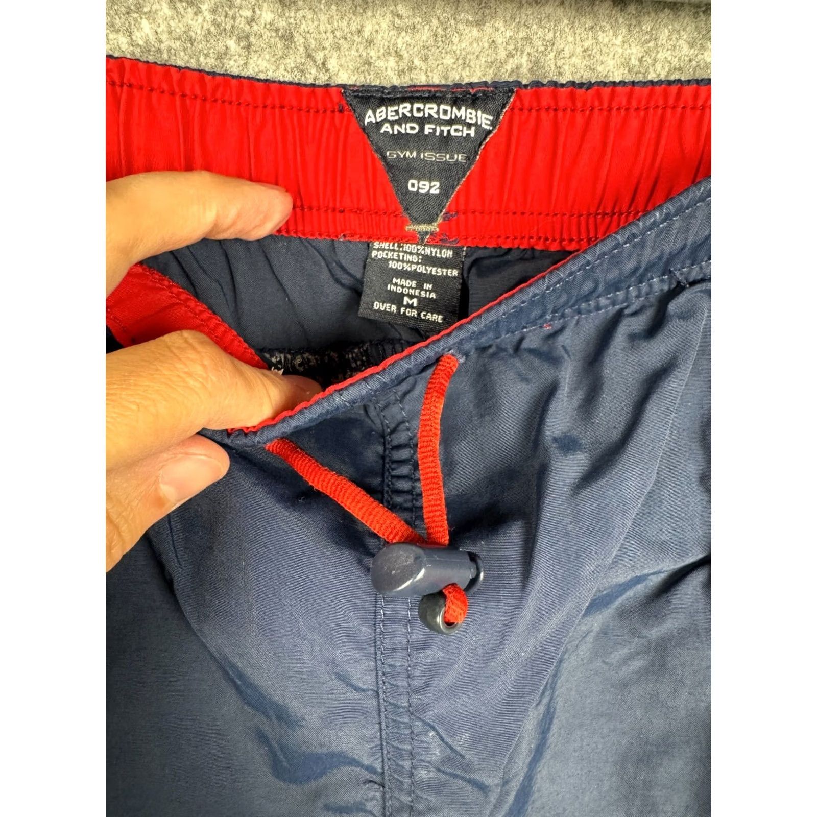 Abercrombie & Fitch VINTAGE Abercrombie & Fitch Pants Track Windbreaker 90s Y2K Gym Zip Mens Medium Blue Nylon Straight 29in Inseam Regular Lined Zip Waist 32in Size US 31 - 6 Thumbnail
