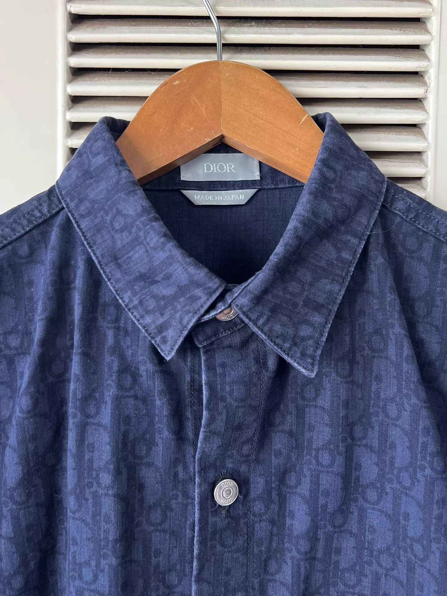 Dior Dior Blue Full Logo Short-Sleeve Shirt 40 Classic Size US M / EU 48-50 / 2 - 3 Thumbnail