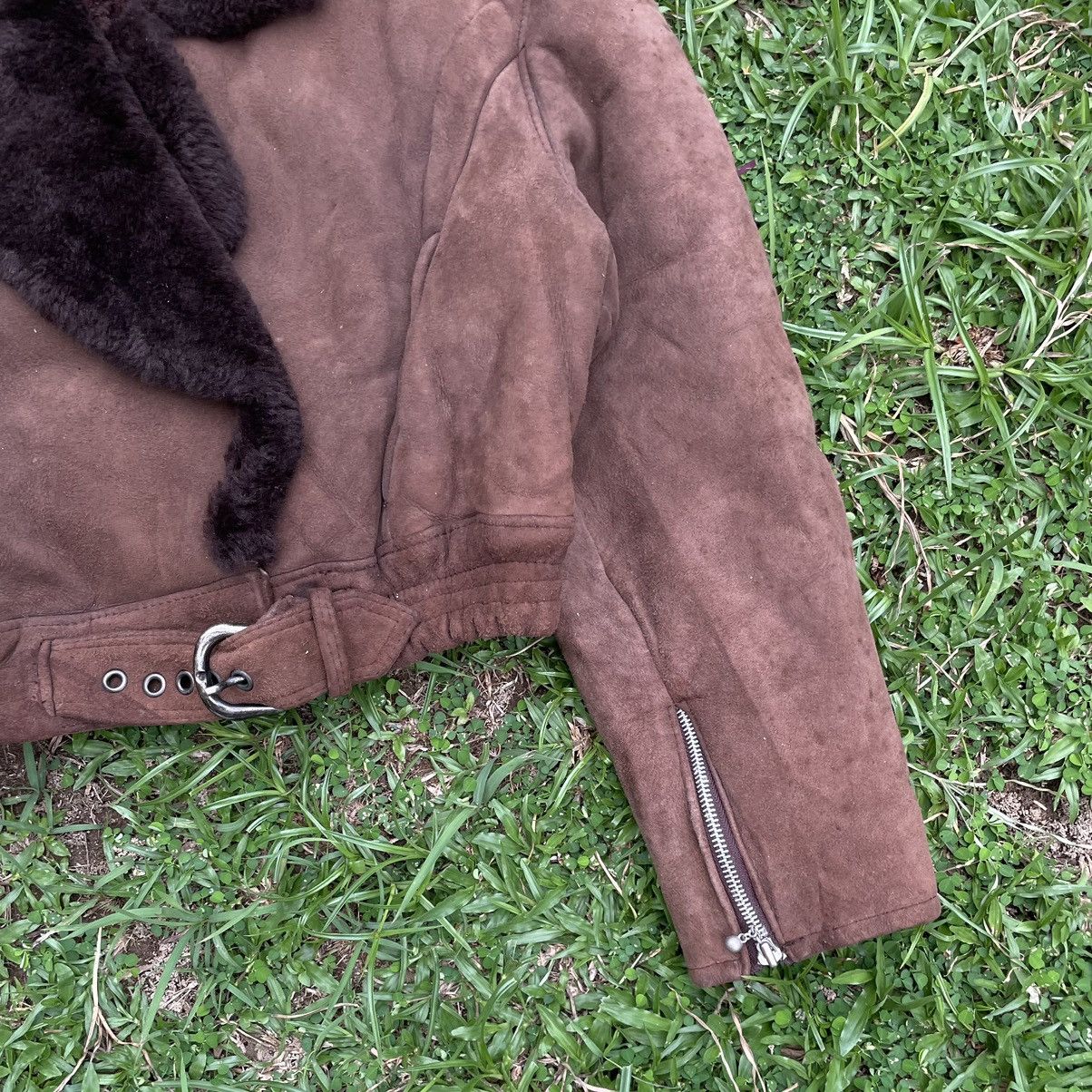 Leather Vintage O’ned Sheepskin Double Collar Biker Jacket Size US S / EU 44-46 / 1 - 3 Thumbnail
