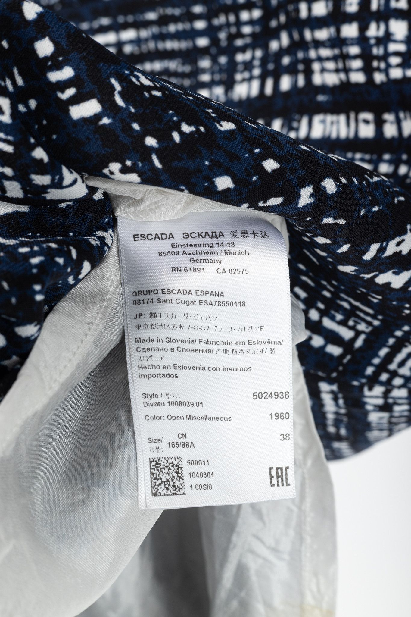 Escada Escada Divatu Navy Plaid Crepe Mini Dress Size M / US 6-8 / IT 42-44 - 8 Thumbnail