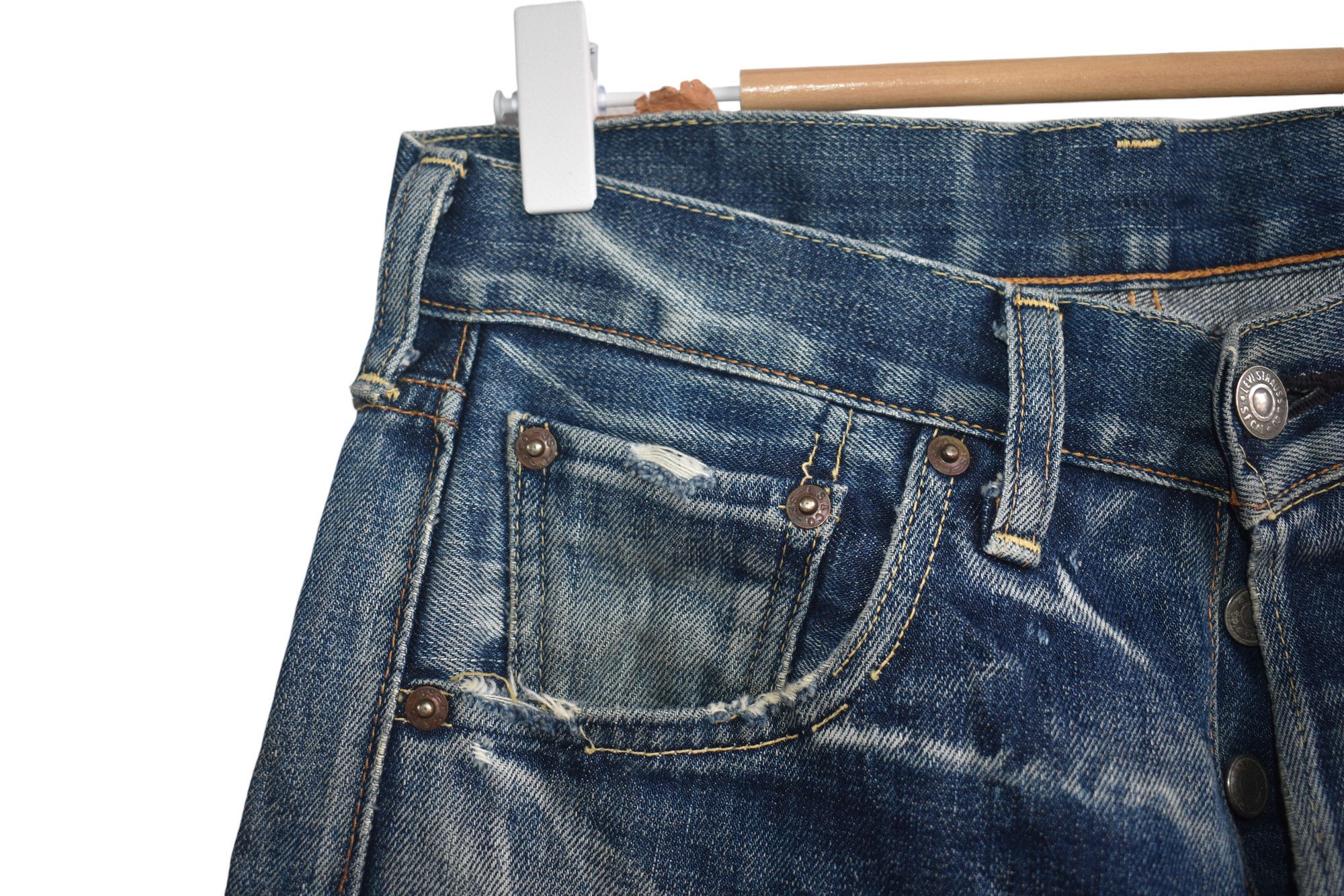 Levi's × Vintage Rare 🔥 90'S Levis 501 Big E Selvedge W30 Size US 30 / EU 46 - 3 Thumbnail
