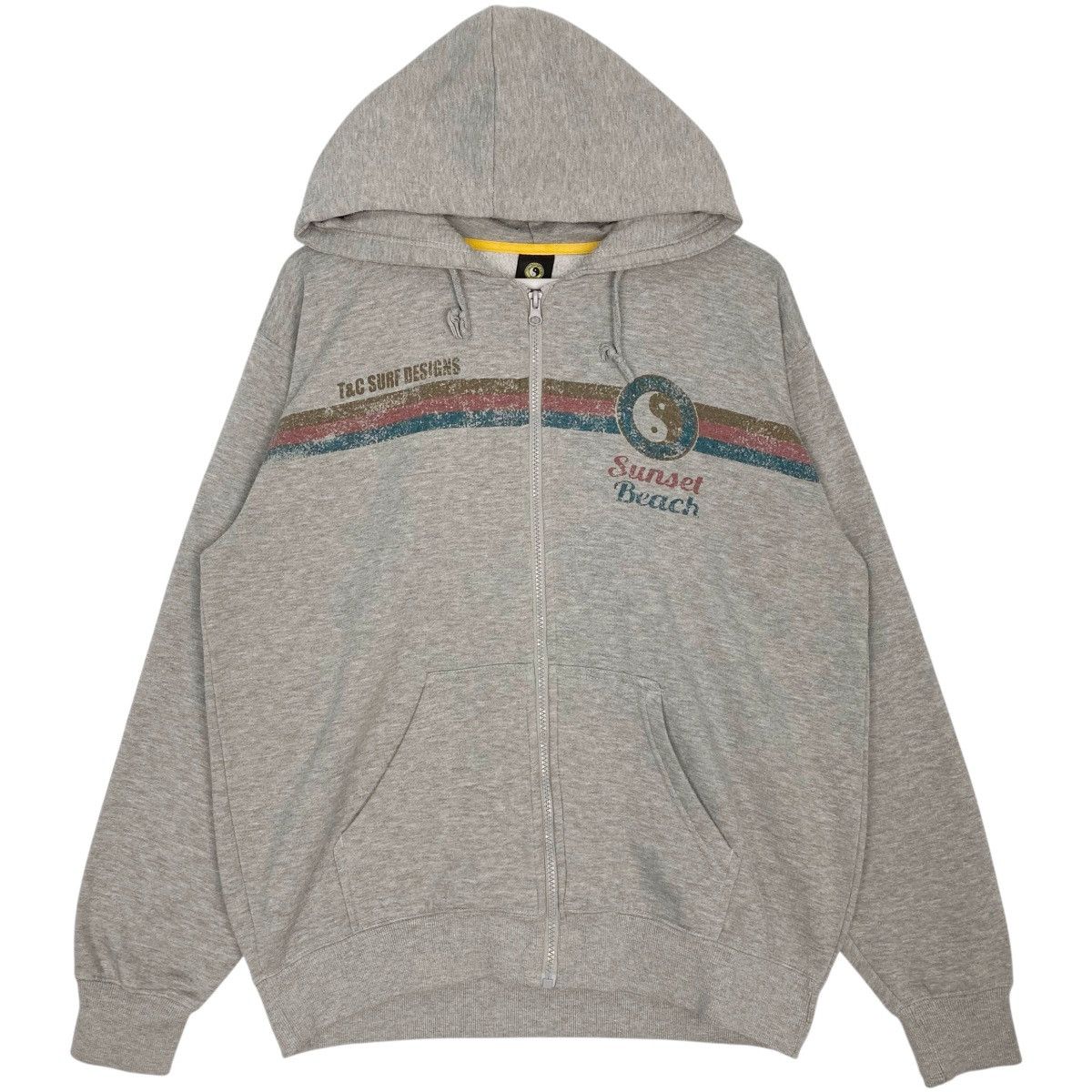 Vintage Vintage T&C Surf Design Hoodie Sweater Grey Pullover Size L Size US L / EU 52-54 / 3 - 5 Thumbnail