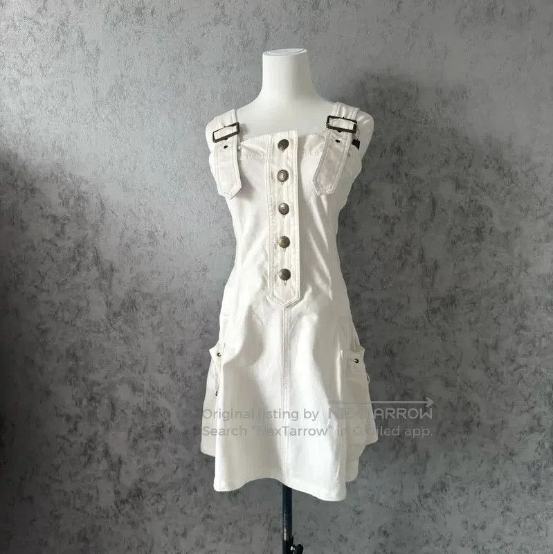 Burberry Burberry White Cotton Blend Shoulder Dress. Size S / US 4 / IT 40 - 2 Thumbnail
