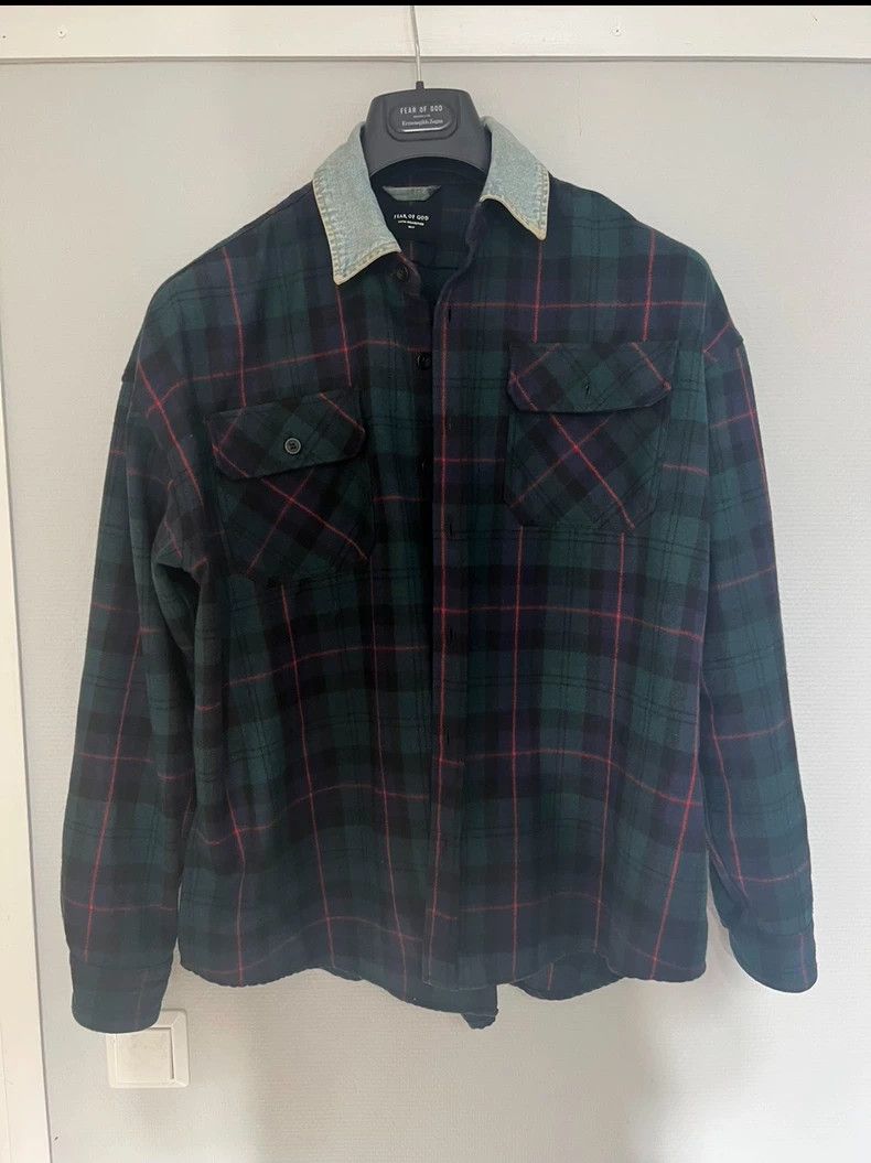 Fear of God Fear of God Green plaid denim collar shirt Size US XS / EU 42 / 0 - 1 Thumbnail