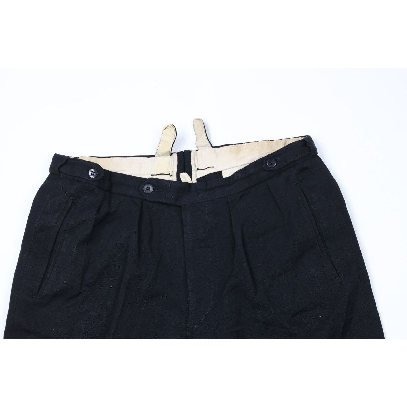 Vintage Vintage 40s Streetwear Thrashed Button Fly Pleated Pants Size US 34 / EU 50 - 2 Thumbnail