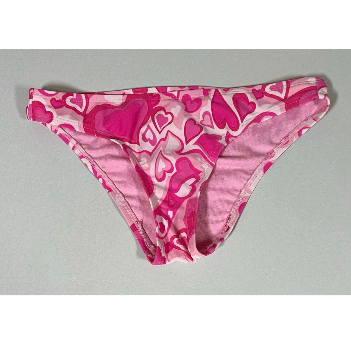 Japanese Brand × Vintage Pink Hearts Bikini Bottoms Swimwear Bathing Suit Size S 🩷 Size ONE SIZE - 1 Thumbnail