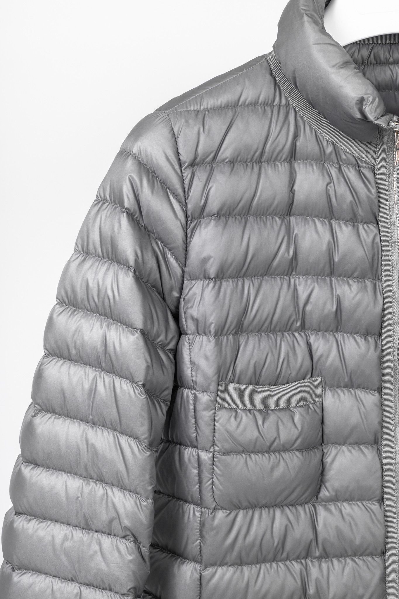 Moncler Moncler Longue Saison Bogue Grey Nylon Puffer Coat Size L / US 10 / IT 46 - 4 Thumbnail