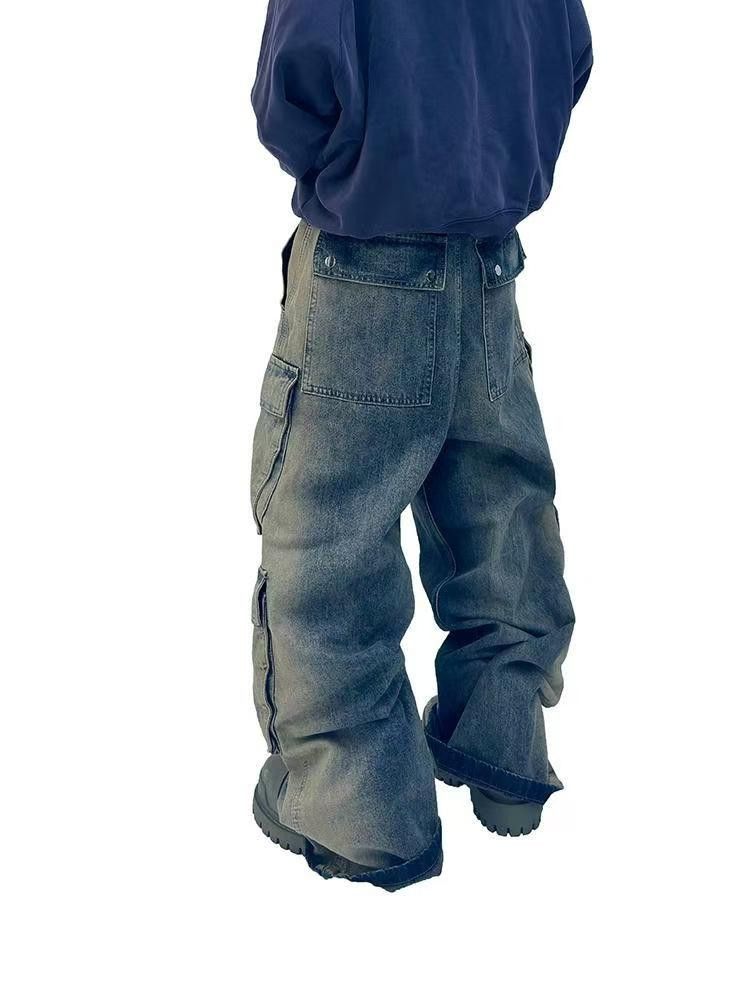 Japanese Brand × Jean Washed and Aged Gradient Colour Loose Fit Work Jeans Size US 34 / EU 50 - 5 Thumbnail