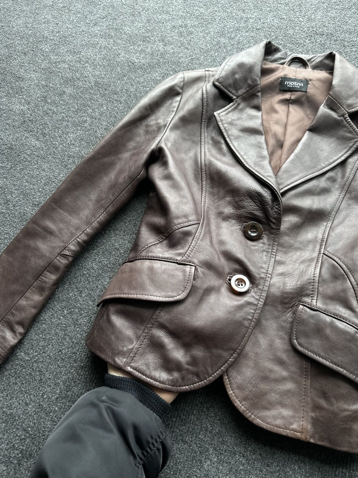 Leather 🚨 LEATHER BROWN BLAZER JACKET WOMEN LUXURY OLD MONEY Size M / US 6-8 / IT 42-44 - 5 Thumbnail