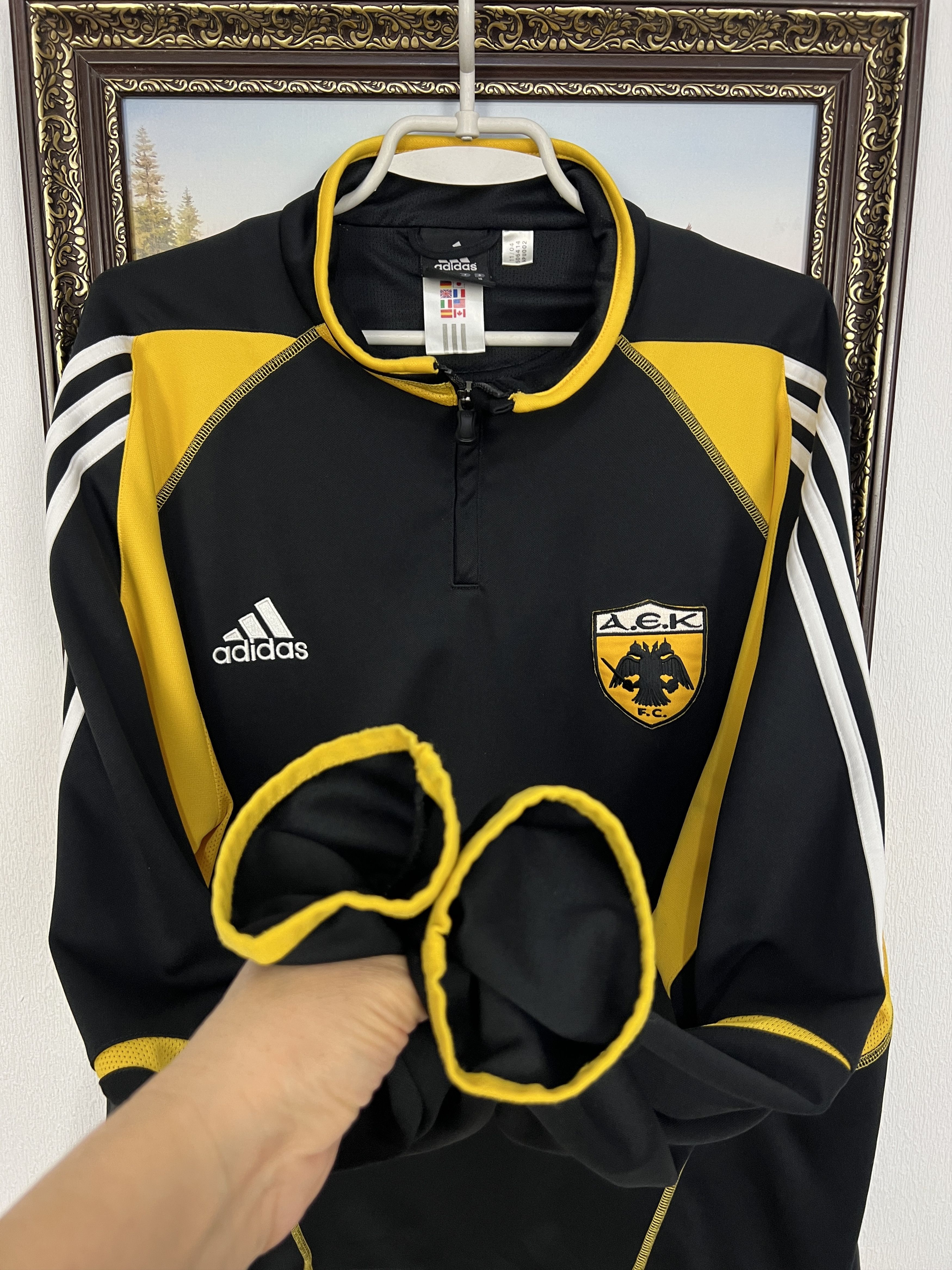 Adidas AEK Athens Football Train Jacket Soccer Track Top Rare Size US XL / EU 56 / 4 - 6 Thumbnail