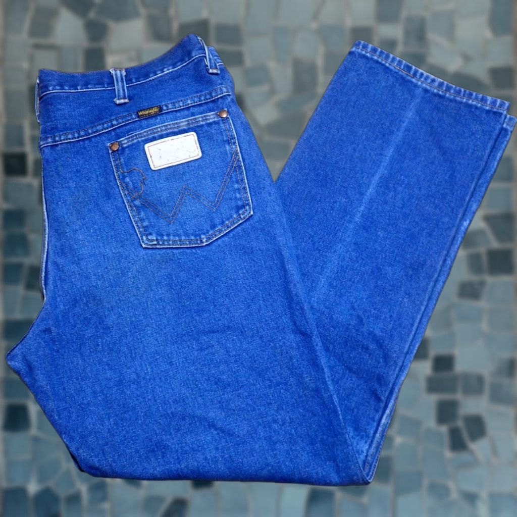 Wrangler VINTAGE 80s Wrangler Mens Regular Fit Straight Leg Denim Jeans 38x30 Southwestern USA Mens Size US 38 / EU 54 - 1 Thumbnail
