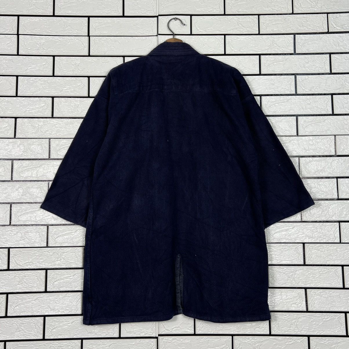 Vintage Japan Indigo Blue Sashiko Thick Weave Kimono #4154-C190 Size US L / EU 52-54 / 3 - 13 Thumbnail