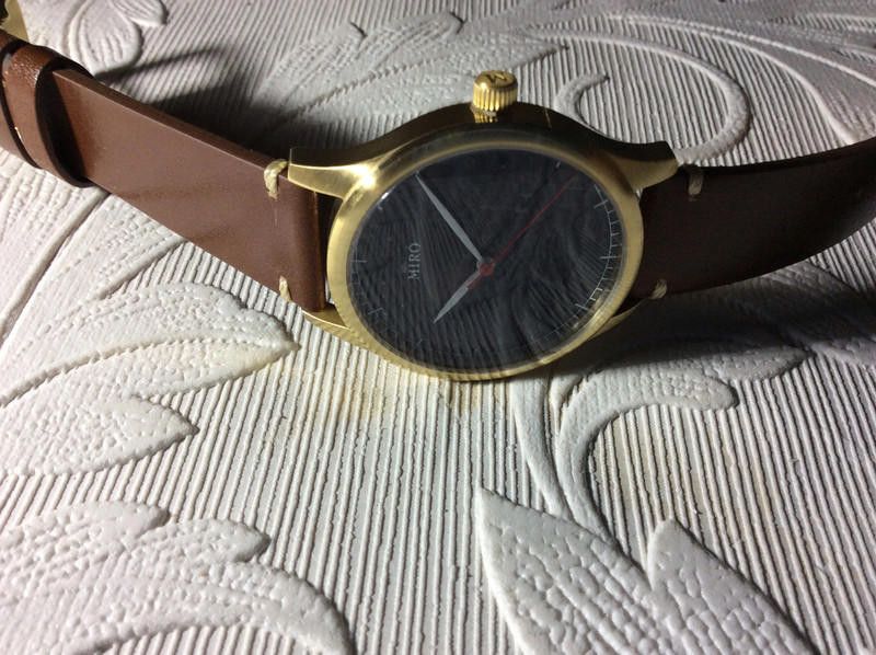 Designer miro blue dial brown leather strap watch Size ONE SIZE - 2 Thumbnail