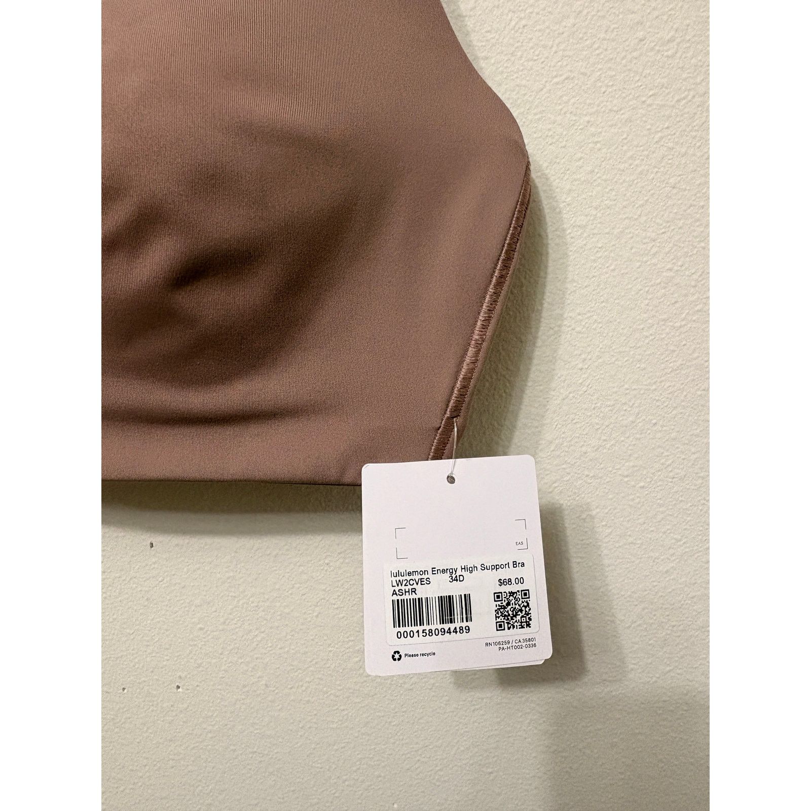 Lululemon NWT Lululemon High Energy Support Bra Ashen Rose 34D $68 Size ONE SIZE - 3 Thumbnail