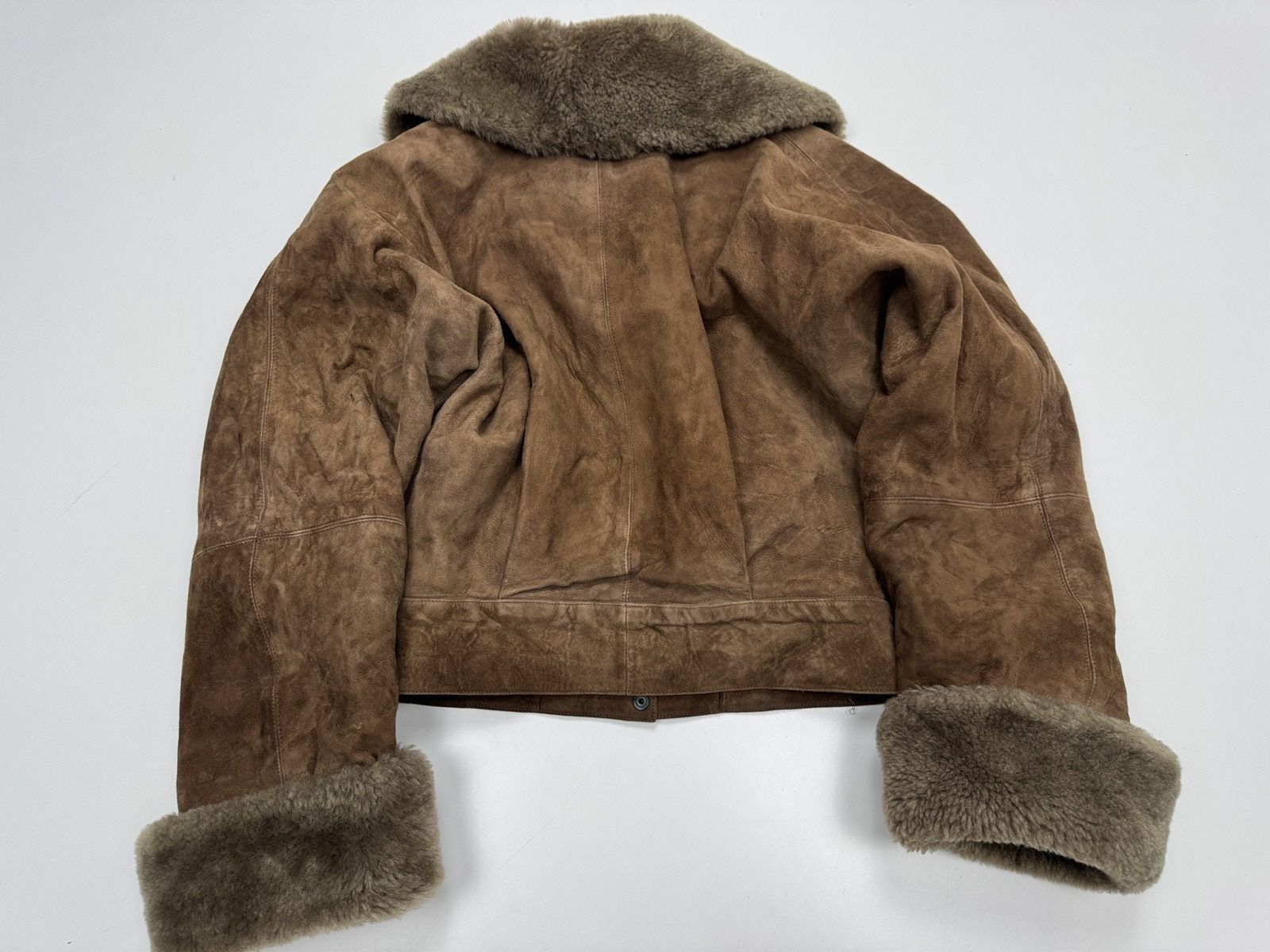 Other Vintage Women’s Shearling Suede Cropped Jacket Size M / US 6-8 / IT 42-44 - 4 Thumbnail