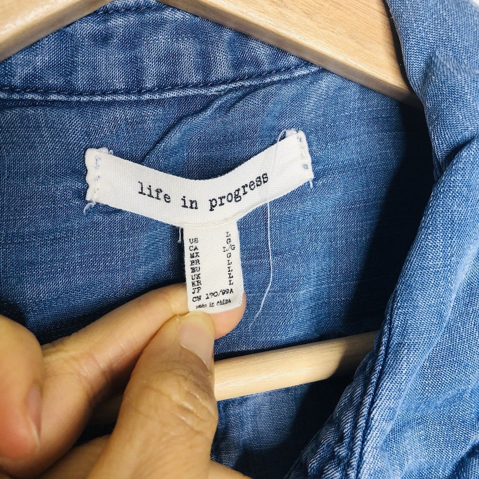 Other Life in Progress Chambray Top Shirt Dress Shacket Size L Size L / US 10 / IT 46 - 4 Thumbnail