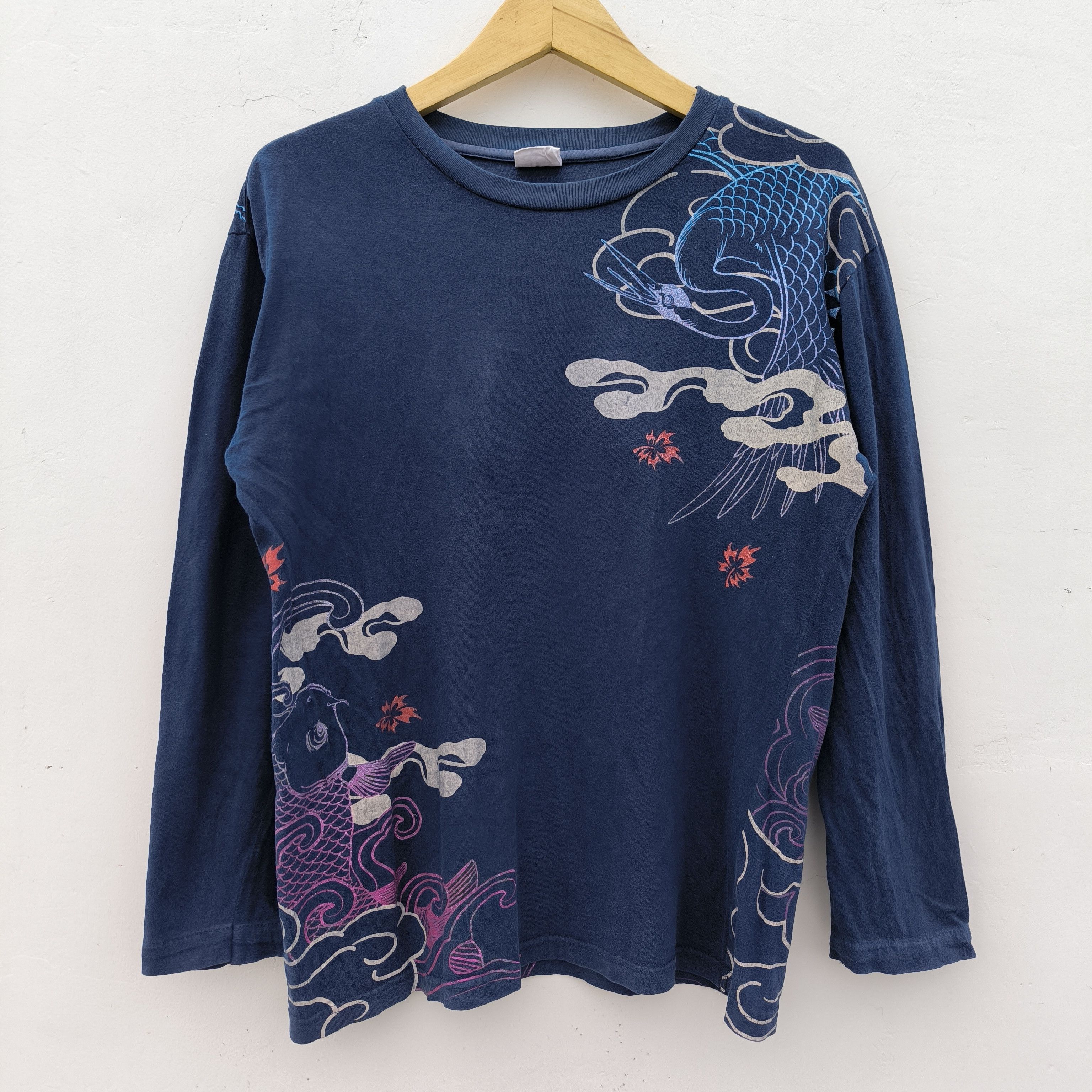 Japanese Brand Vtg japanese long slevee Sukajan koi & stork desaign Size US S / EU 44-46 / 1 - 3 Thumbnail